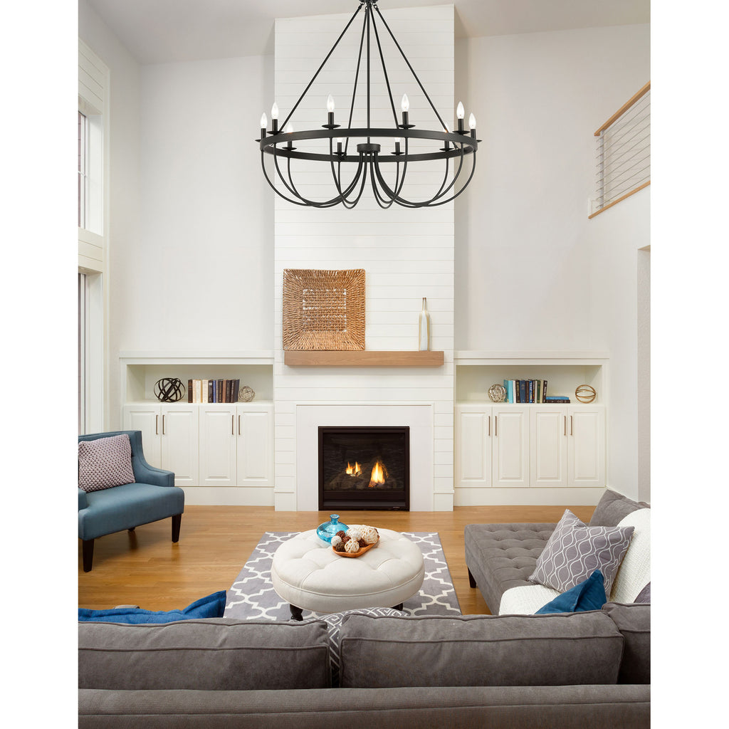 Williamson 38'' Wide 10-Light Chandelier - Black