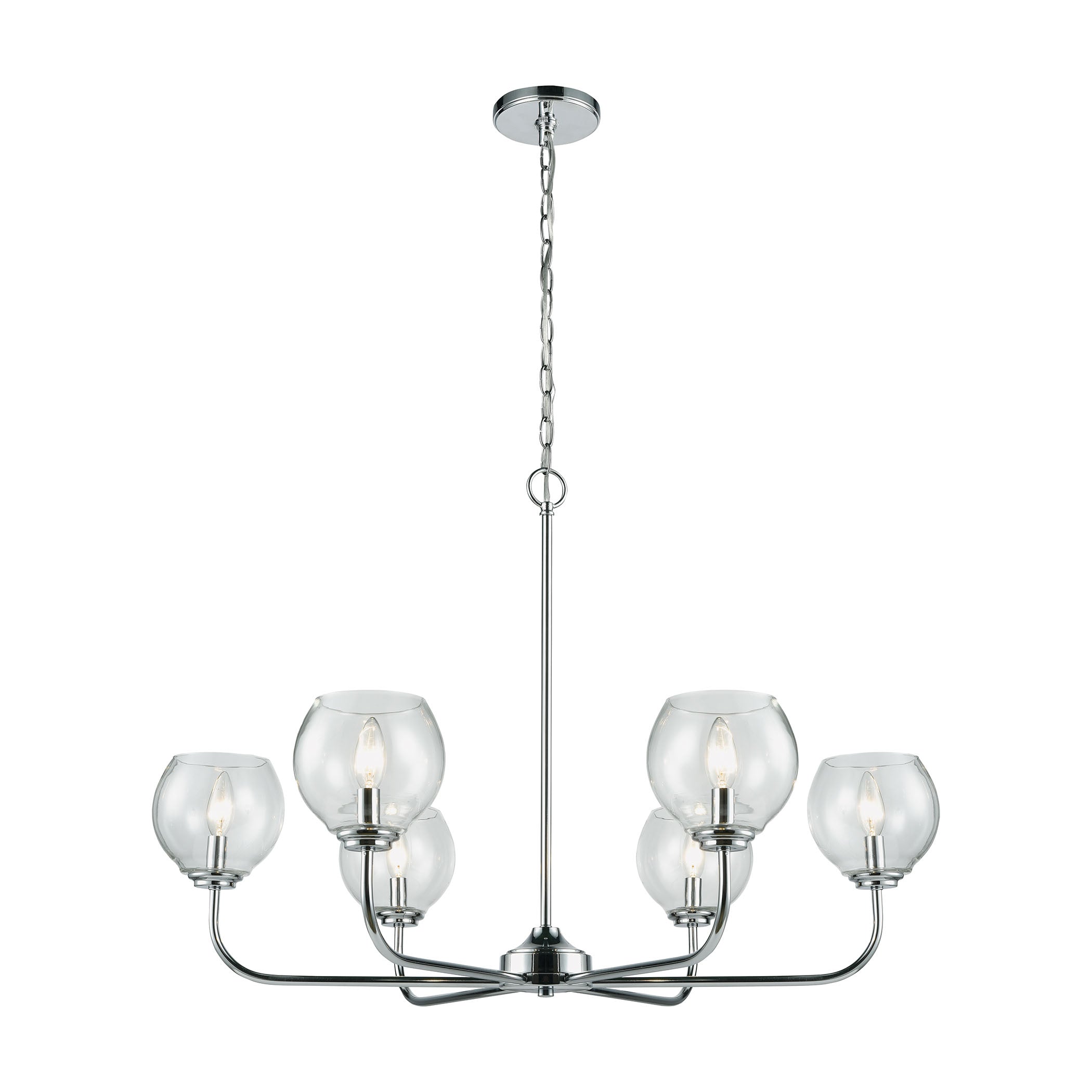 Emory 35'' Wide 6-Light Chandelier - Polished Chrome