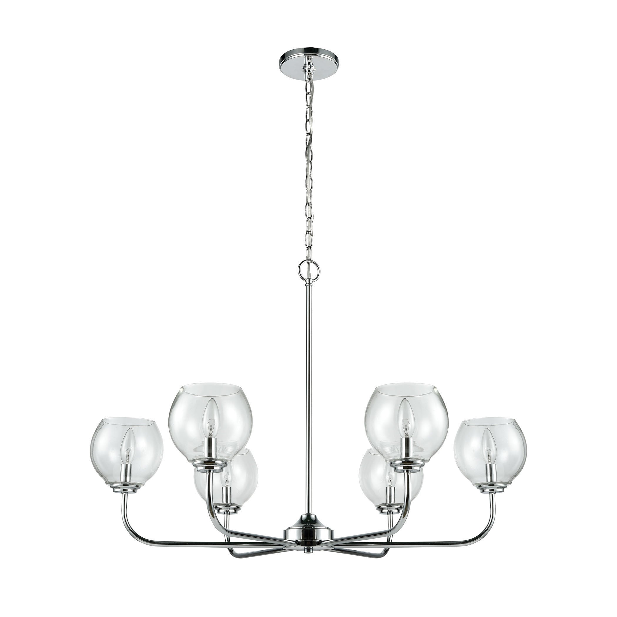 Emory 35'' Wide 6-Light Chandelier - Polished Chrome