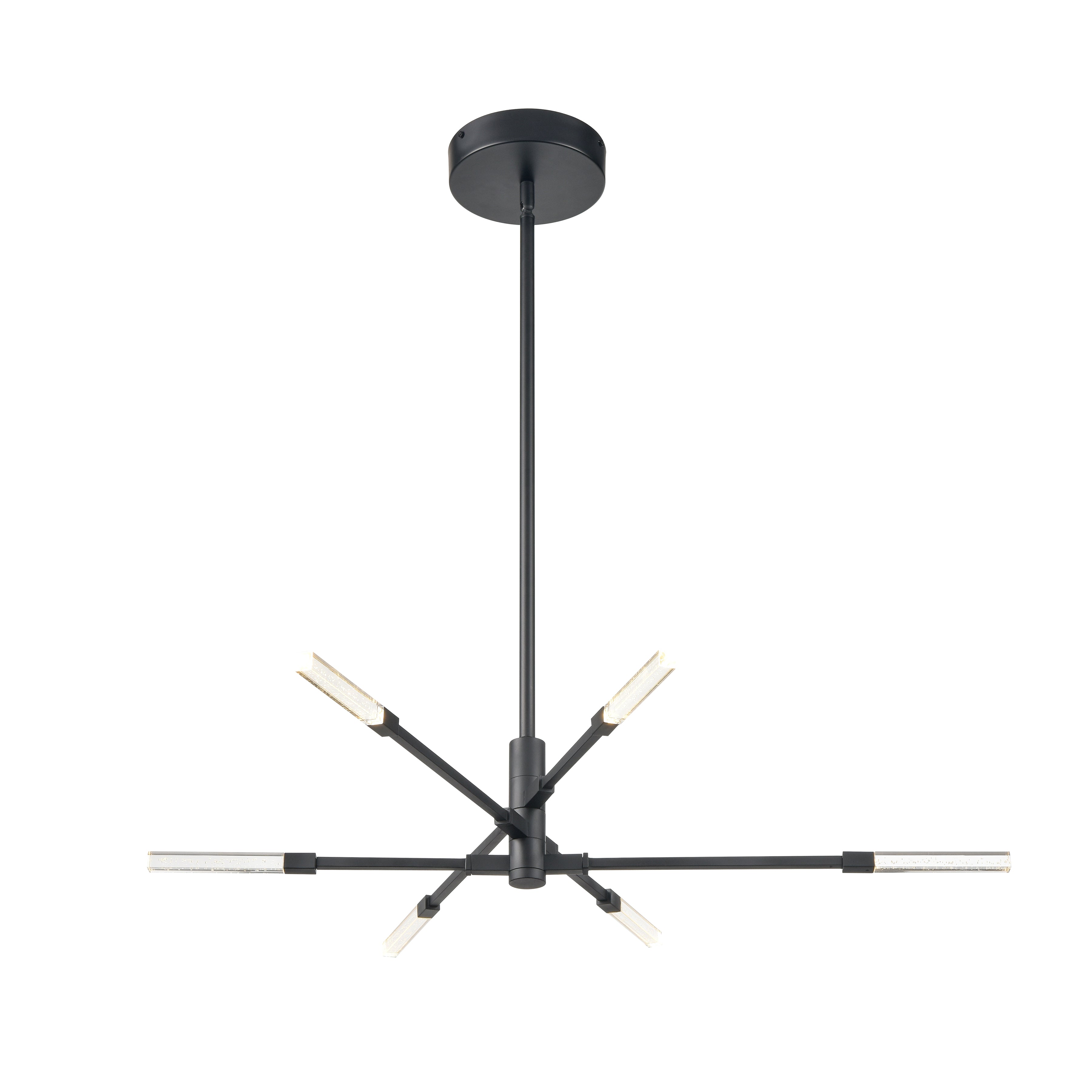 Light Streak 36'' Wide 6-Light Chandelier - Matte Black - Includes LED Bulb