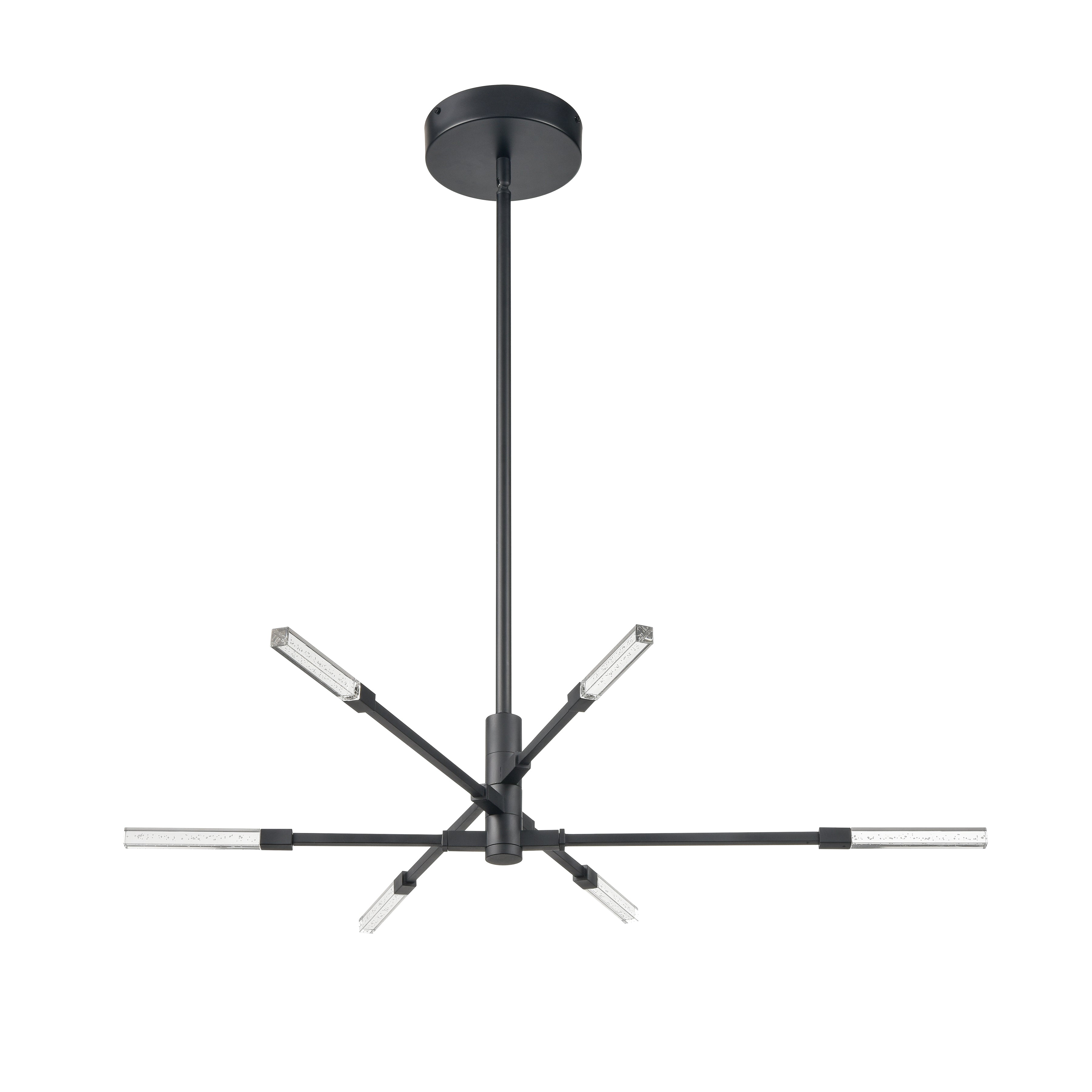 Light Streak 36'' Wide 6-Light Chandelier - Matte Black - Includes LED Bulb