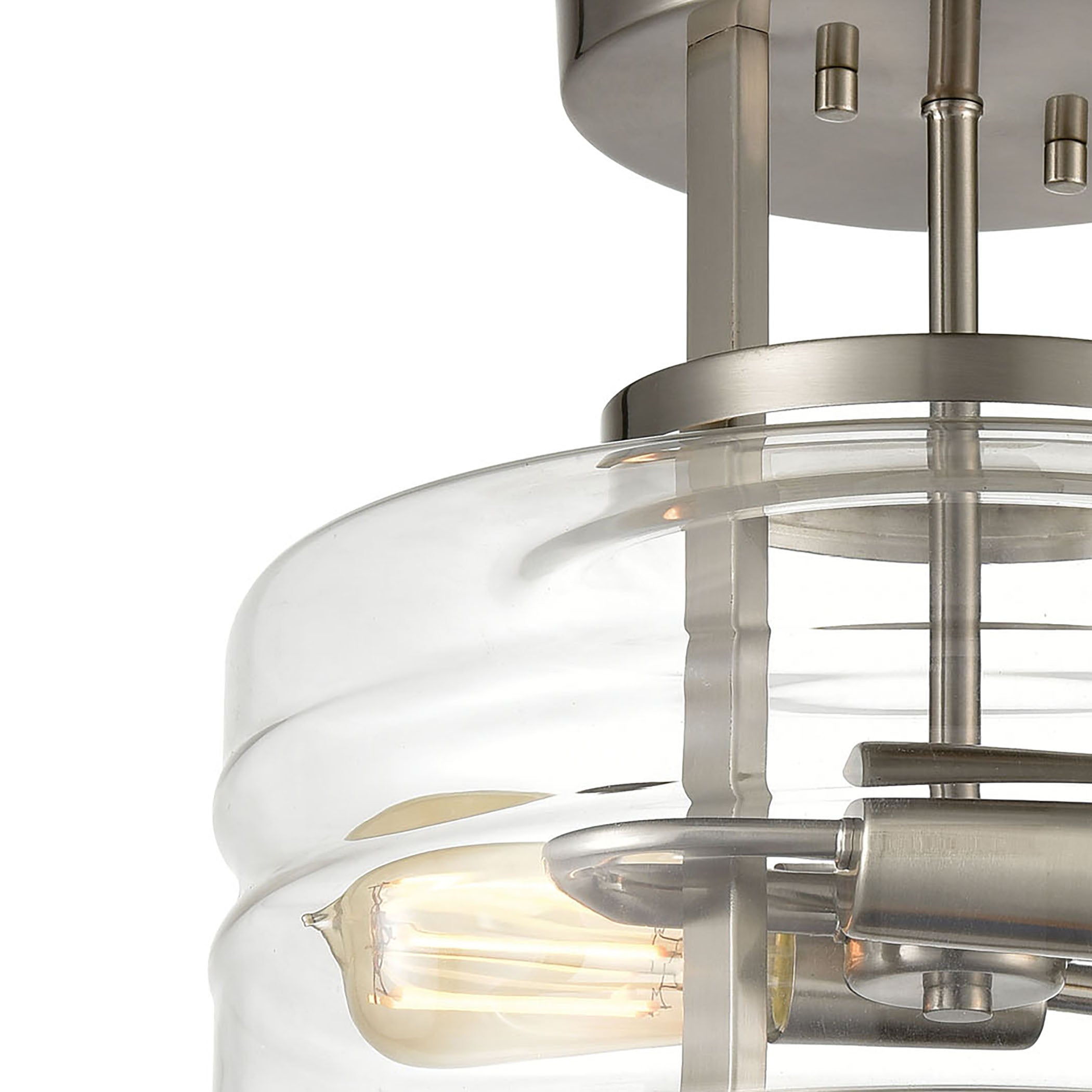 Rover 13'' Wide 2-Light Semi Flush Mount - Satin Nickel