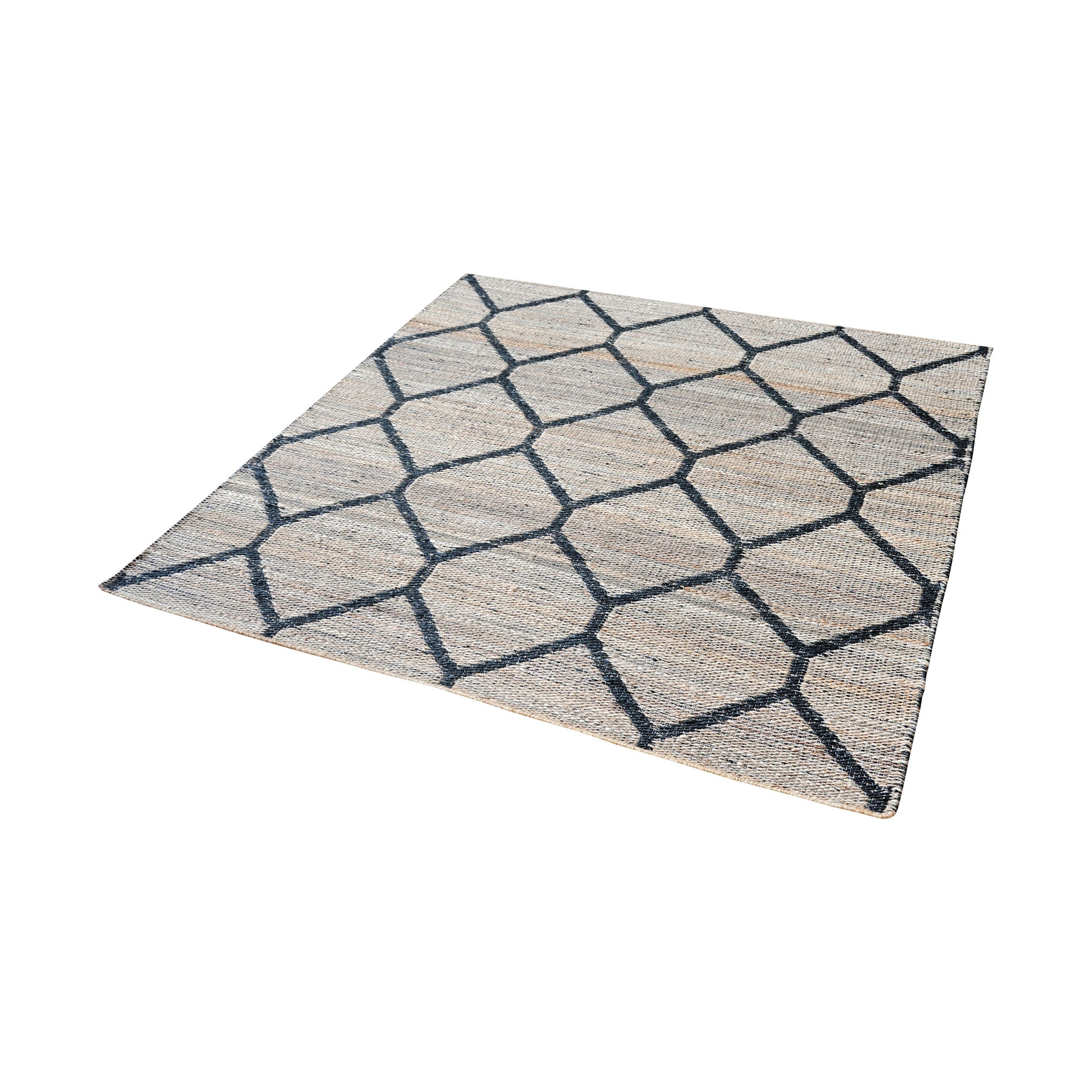 Econ Jacquard Weave Jute Rug 16x16 - Natural