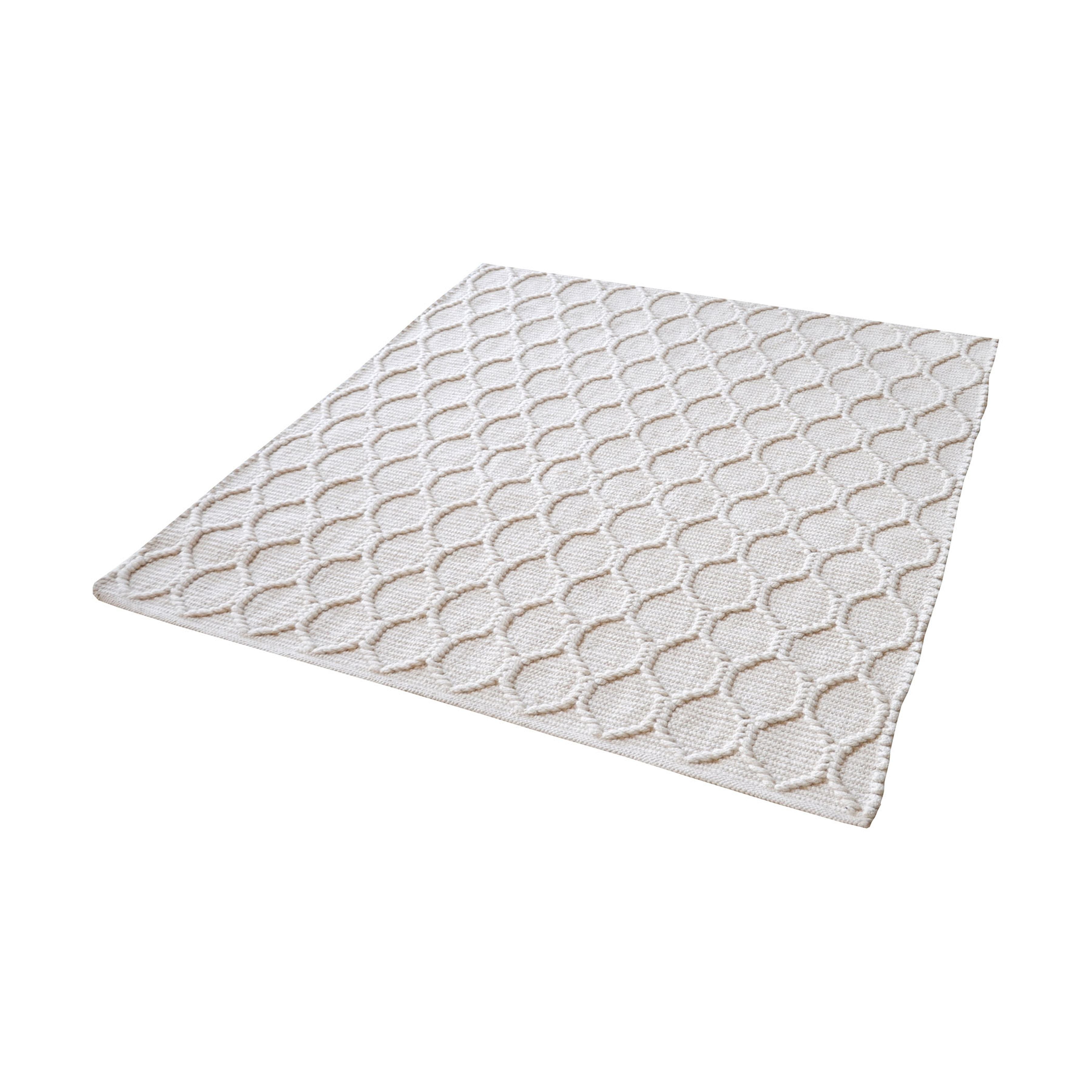 Aravali Kilim Wool Rug 16x16 - Ivory