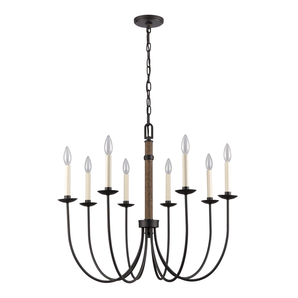 Neville 28'' Wide 8-Light Chandelier - Charcoal Black