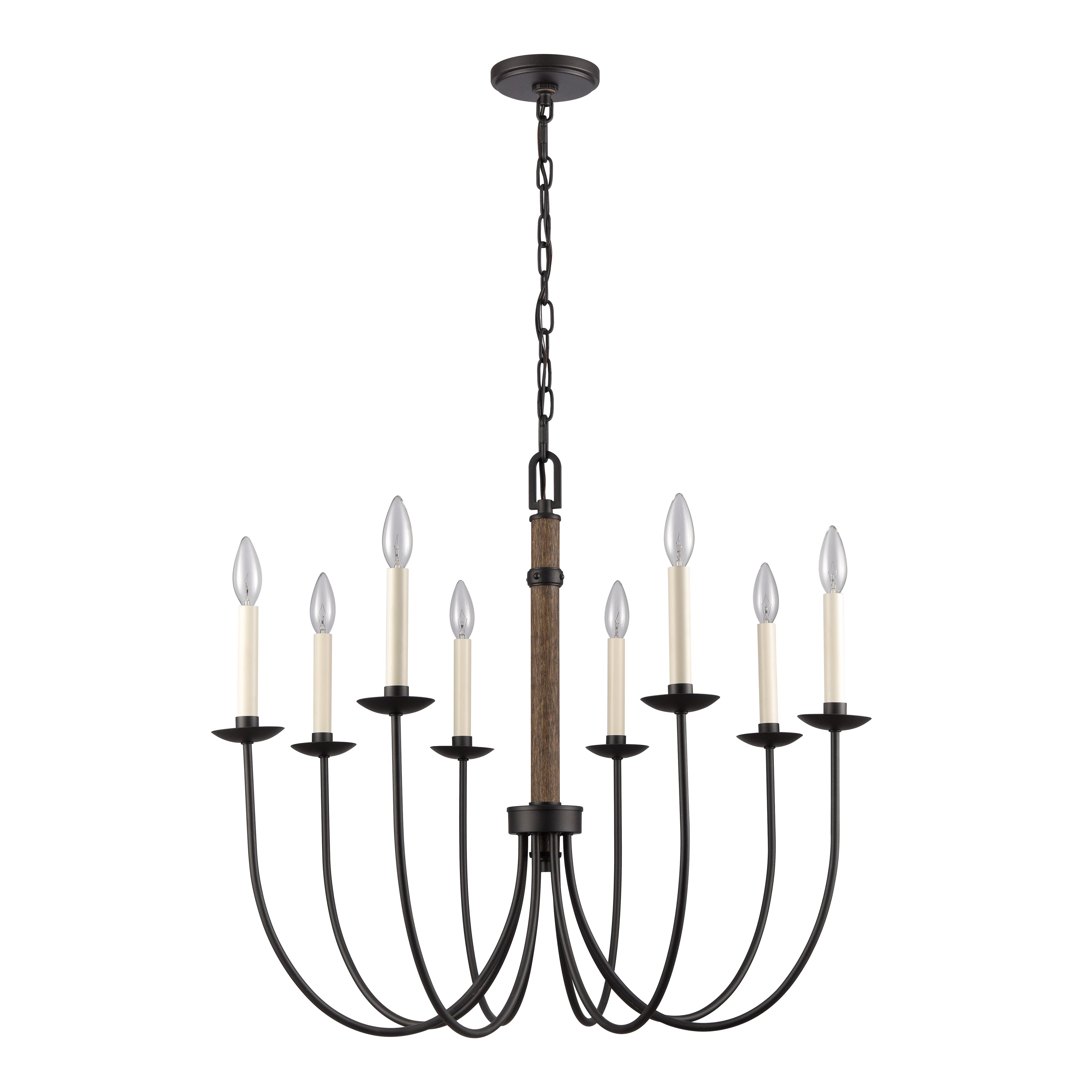 Neville 28'' Wide 8-Light Chandelier - Charcoal Black