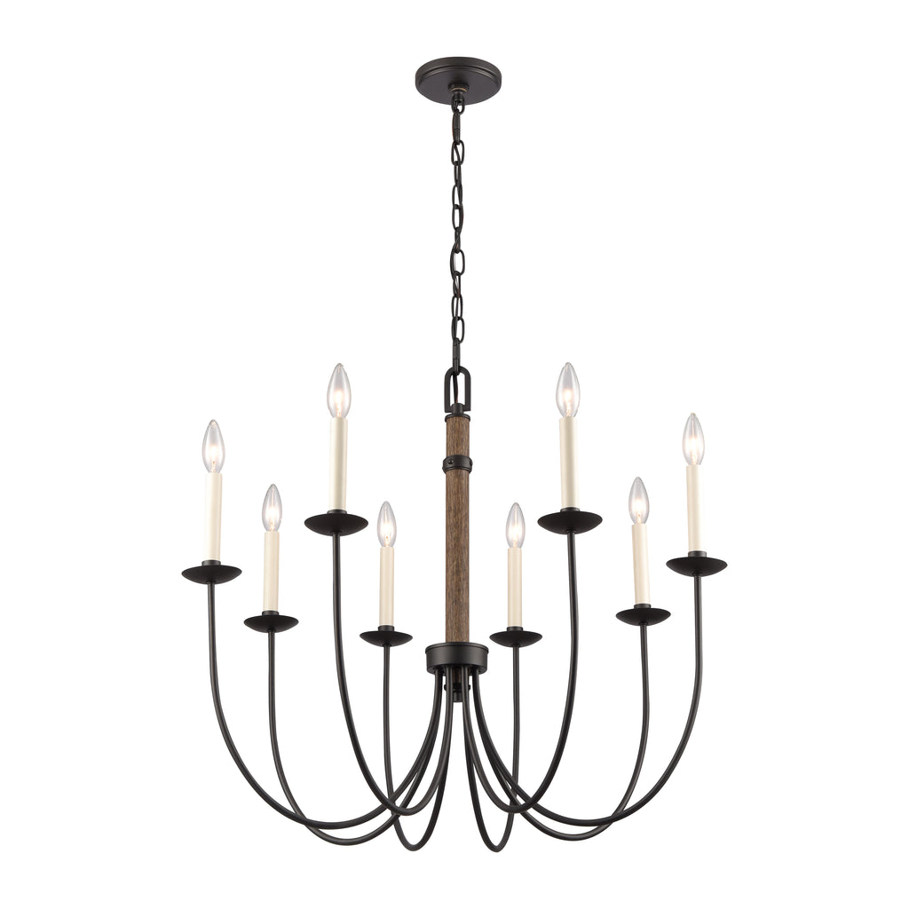Neville 28'' Wide 8-Light Chandelier - Charcoal Black