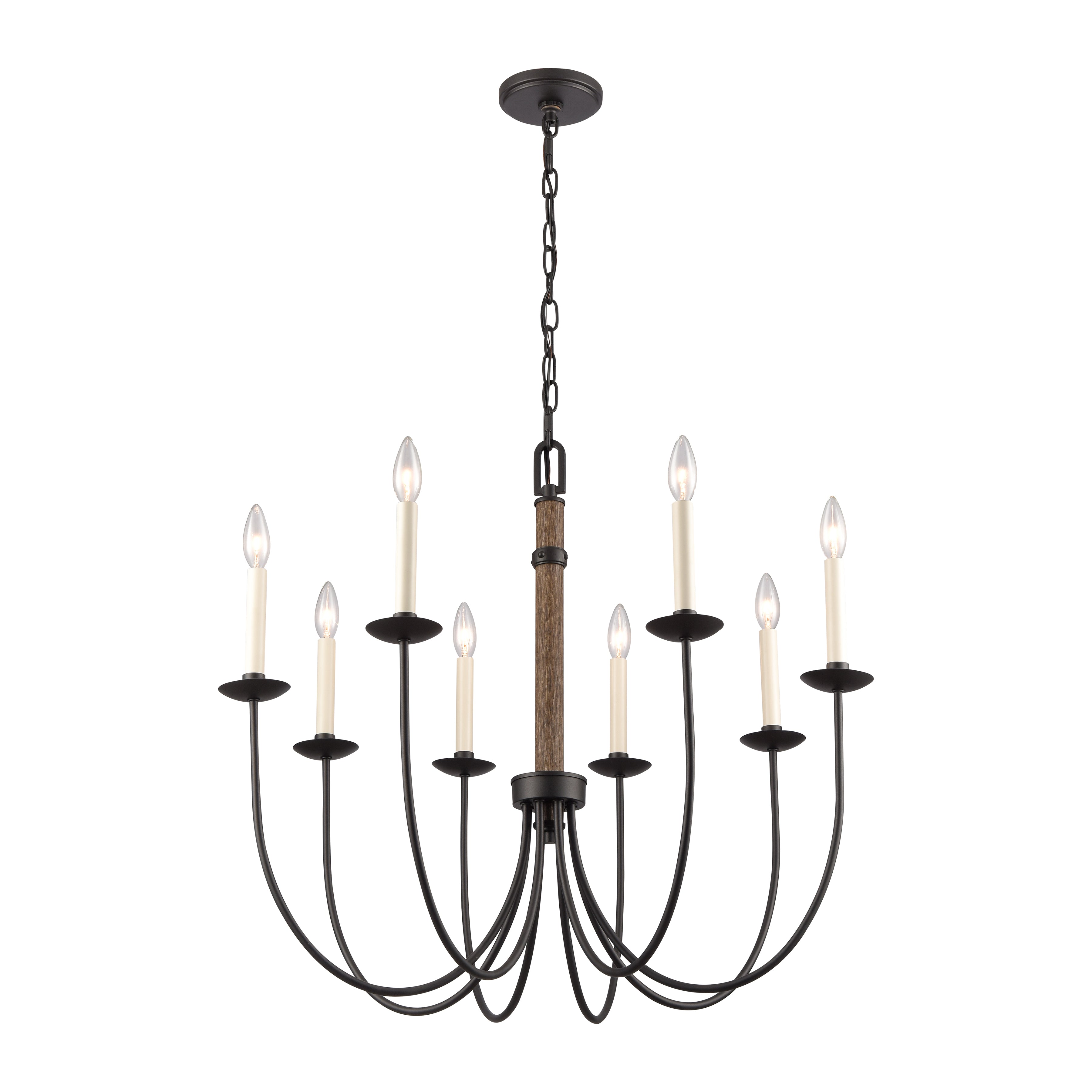 Neville 28'' Wide 8-Light Chandelier - Charcoal Black