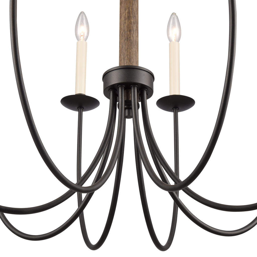 Neville 28'' Wide 8-Light Chandelier - Charcoal Black