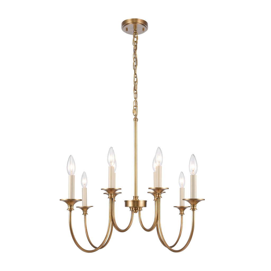 Cecil 34'' Wide 8-Light Linear Chandelier - Natural Brass