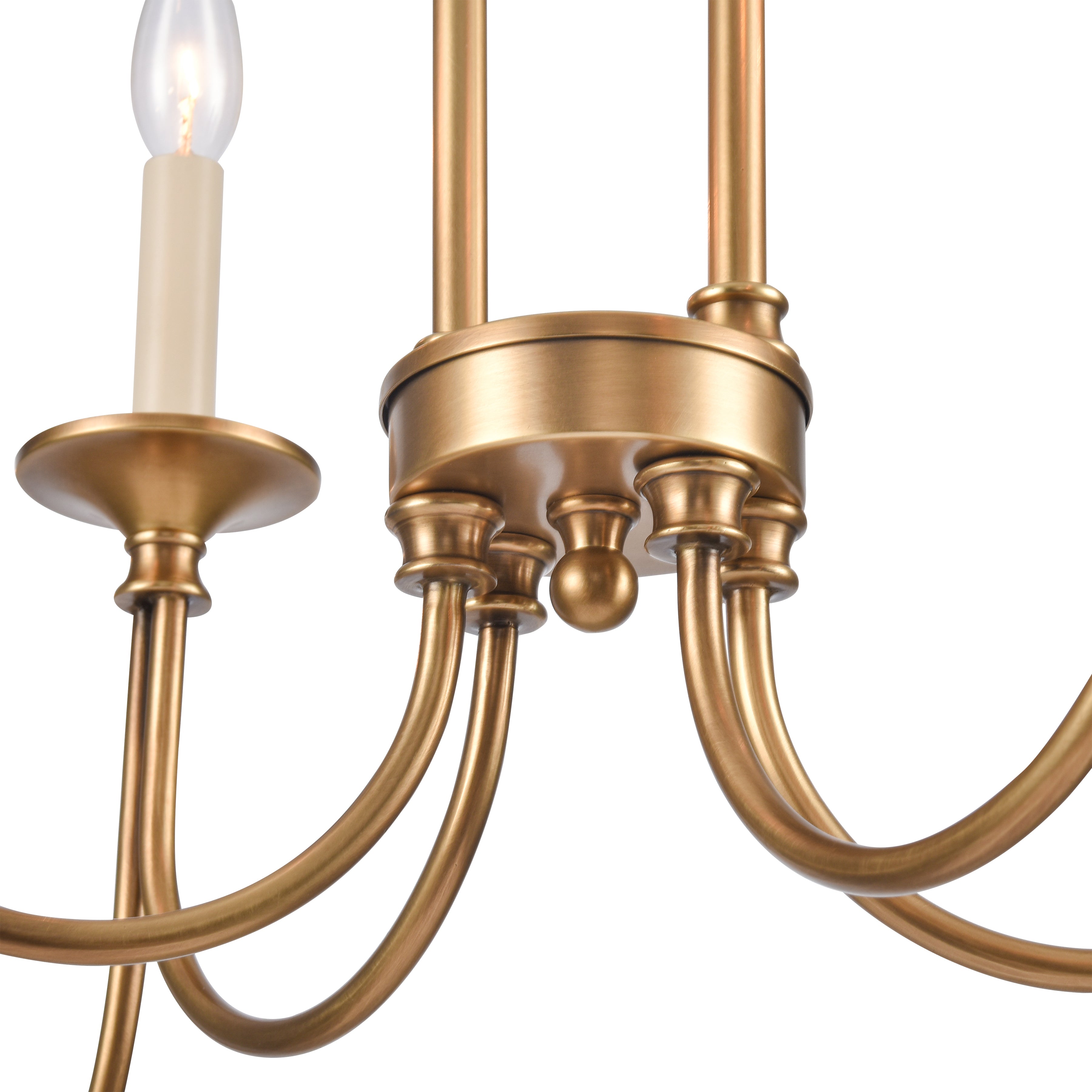 Cecil 34'' Wide 8-Light Linear Chandelier - Natural Brass