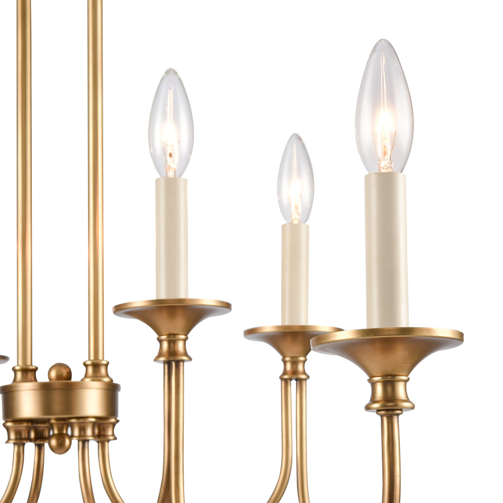 Cecil 34'' Wide 8-Light Linear Chandelier - Natural Brass