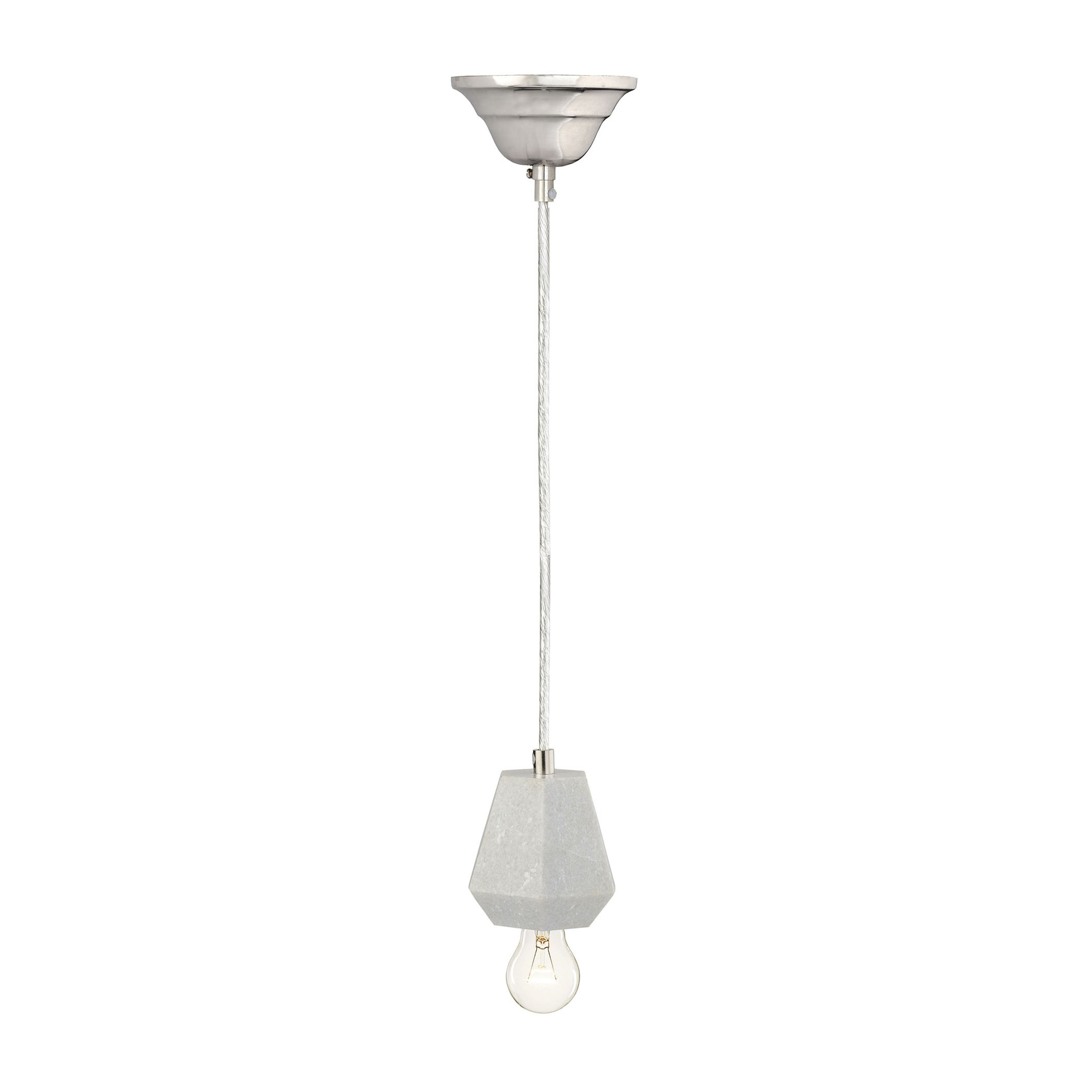 Hex 3.8'' Wide 1-Light Mini Pendant - White Marble
