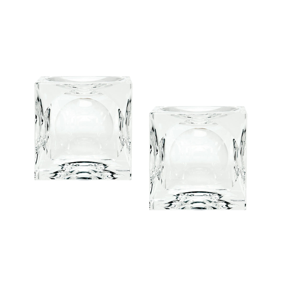 Dimpled Candleholder - Set of 2 Clear