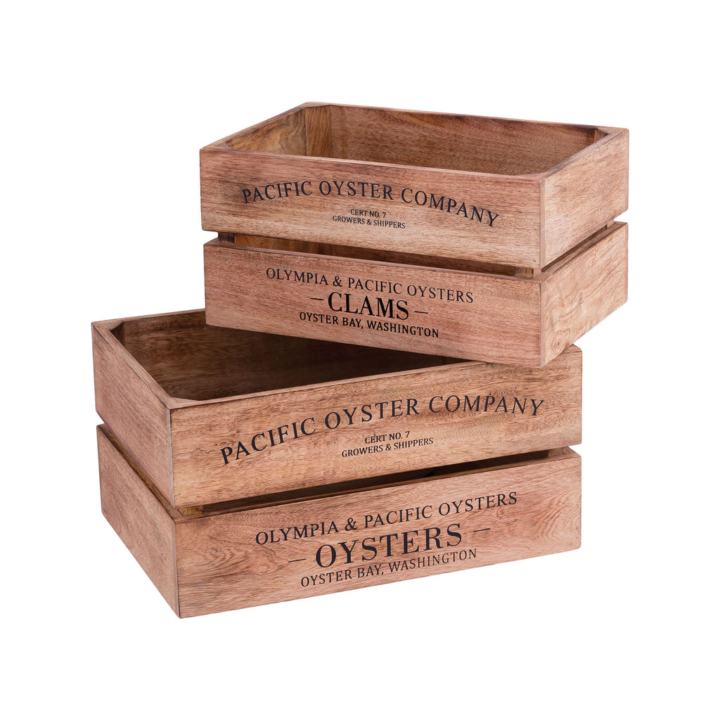Pacific Oyster Co Box - Set of 2 Natural