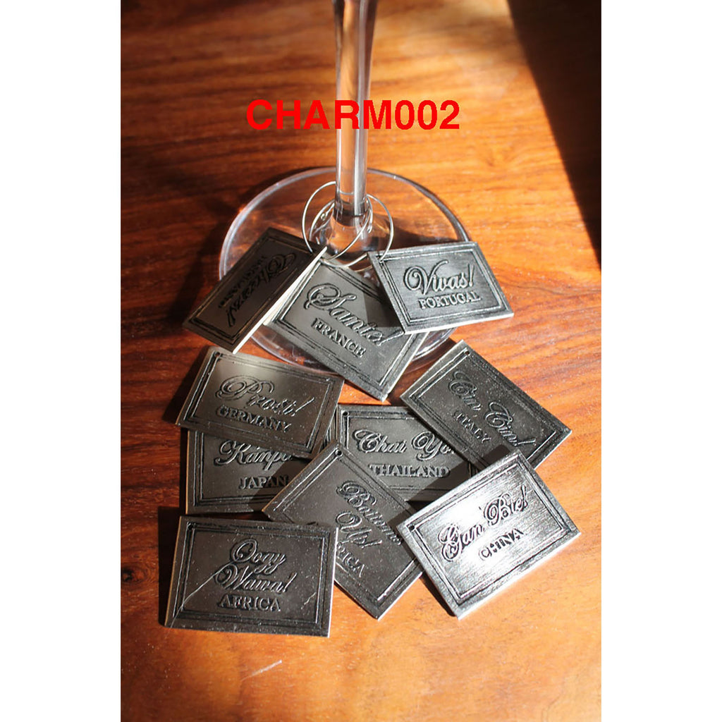 Cheers Wine Charms - Pewter