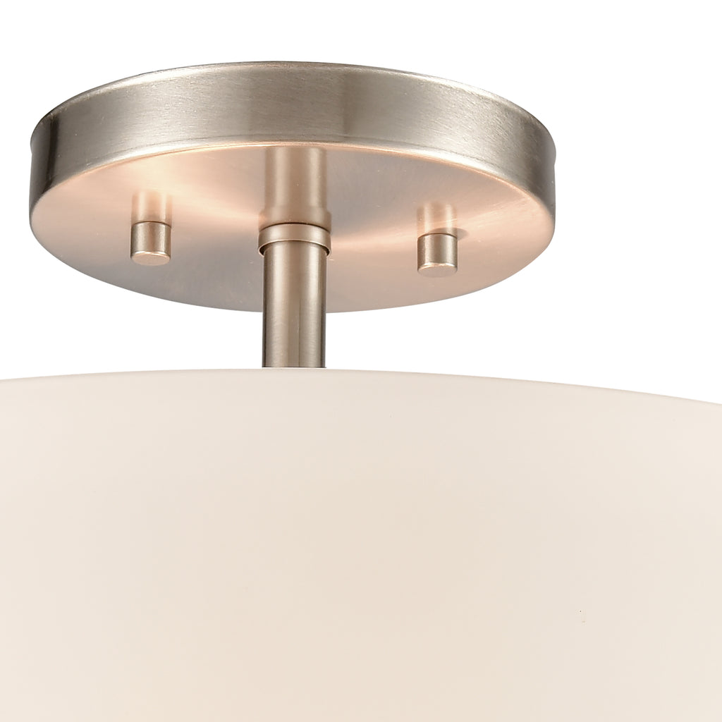 Winslow 15'' Wide 3-Light Semi Flush Mount - Brushed Nickel