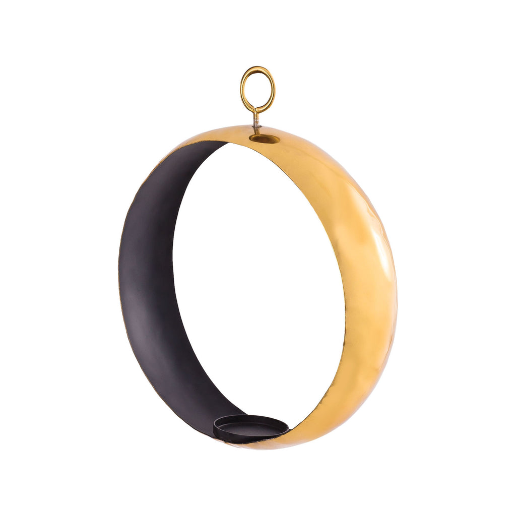 Outline Wall Candleholder - Round Gold