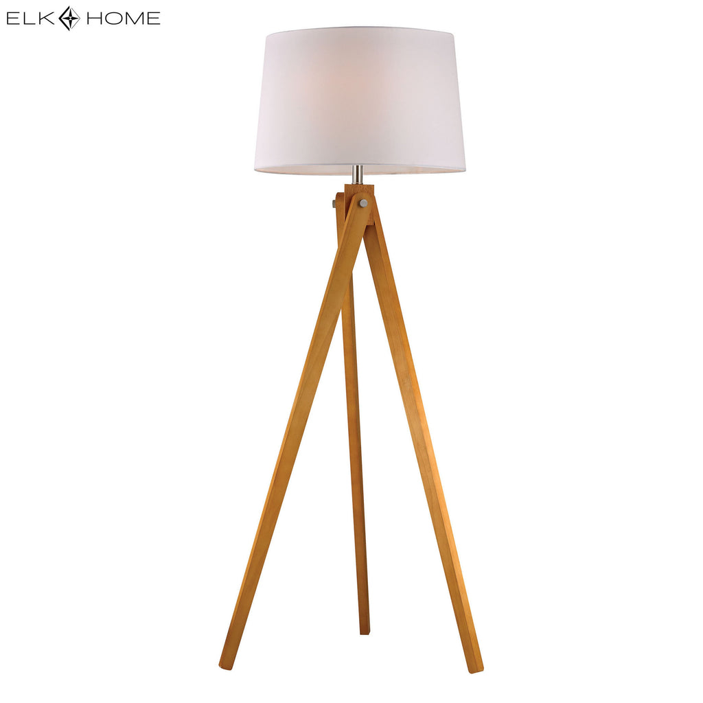 Wooden Tripod 63'' High 1-Light Floor Lamp - Natural