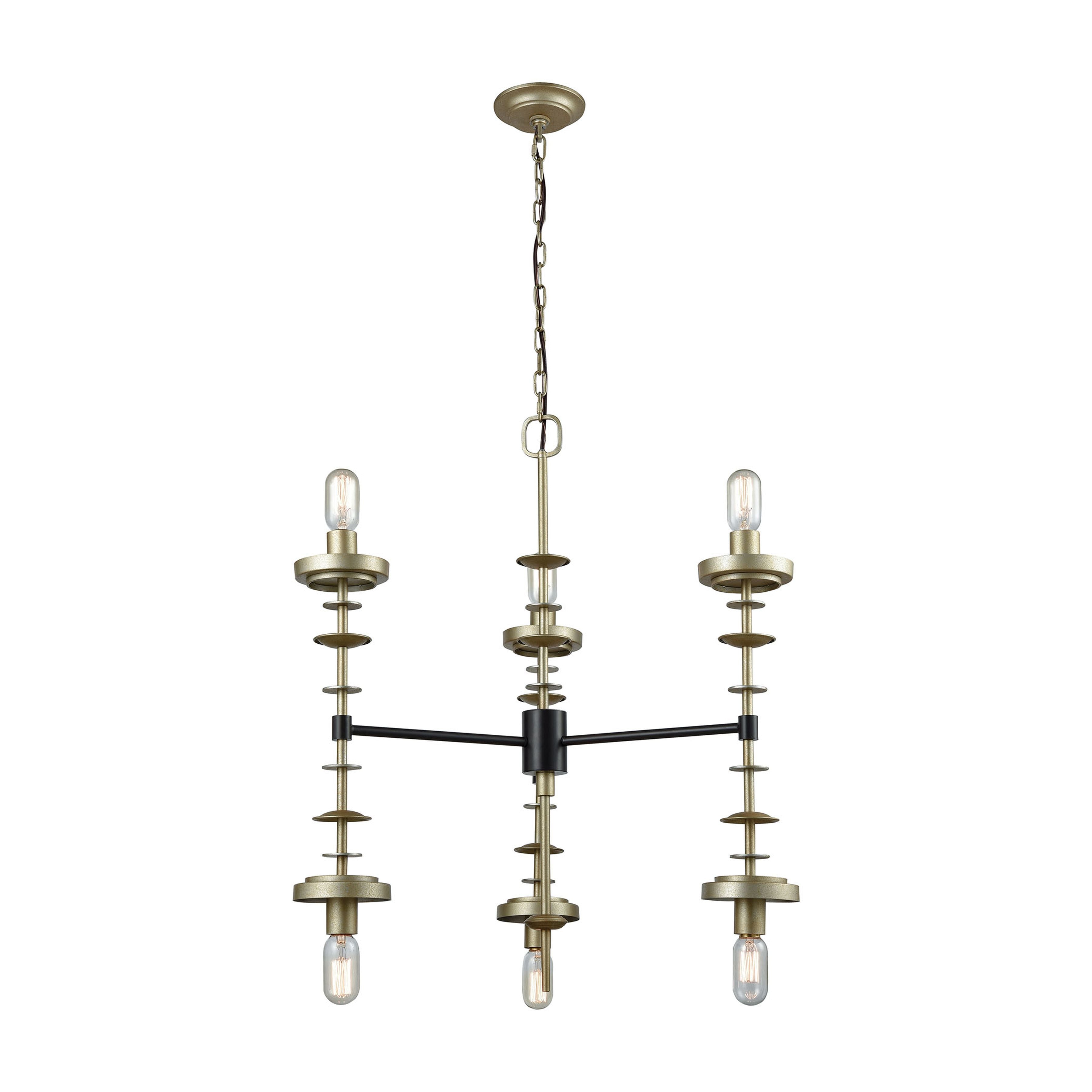 Orion 28'' Wide 6-Light Chandelier - Antique Gold Leaf