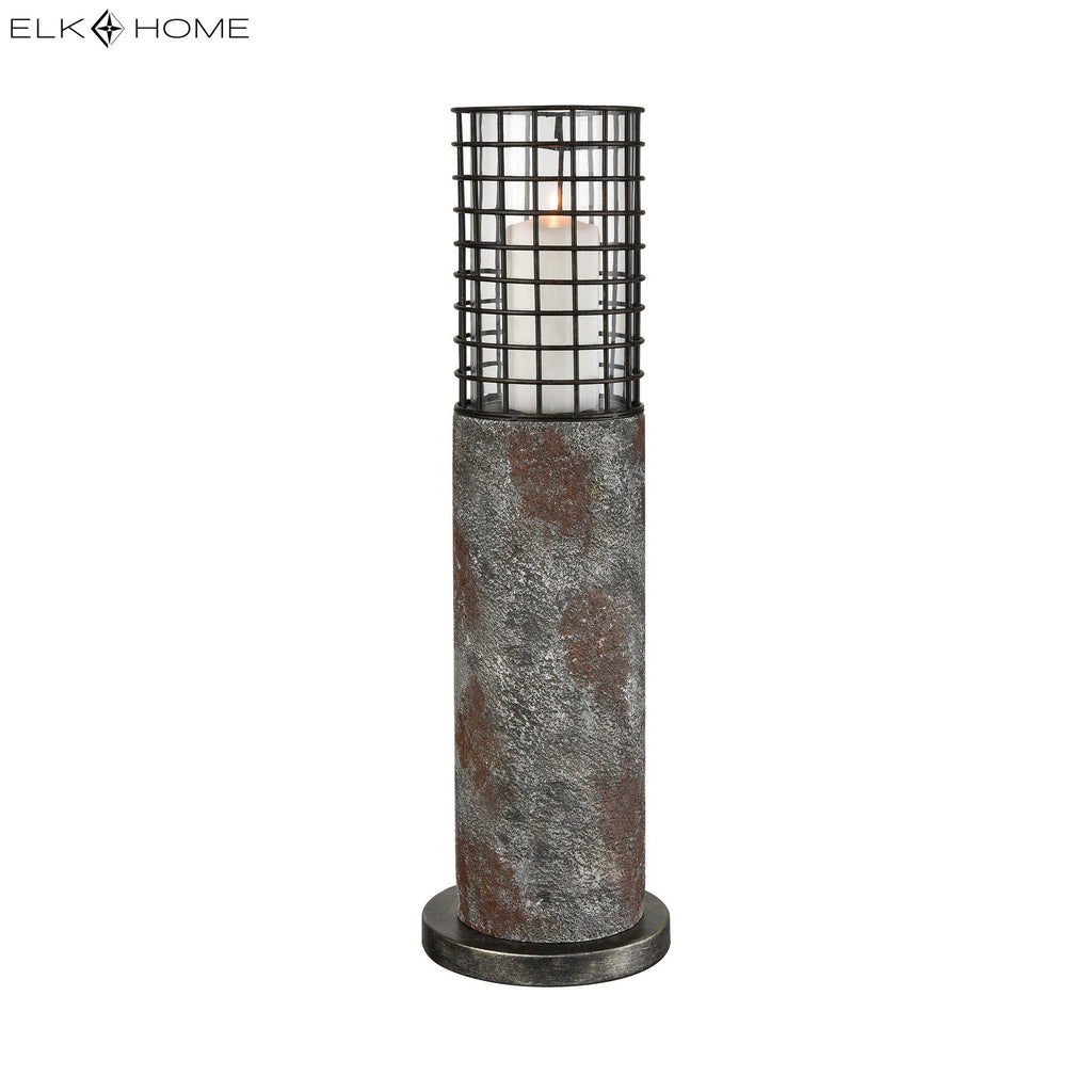 Gendarme Outdoor Candleholder - Weathered Stone