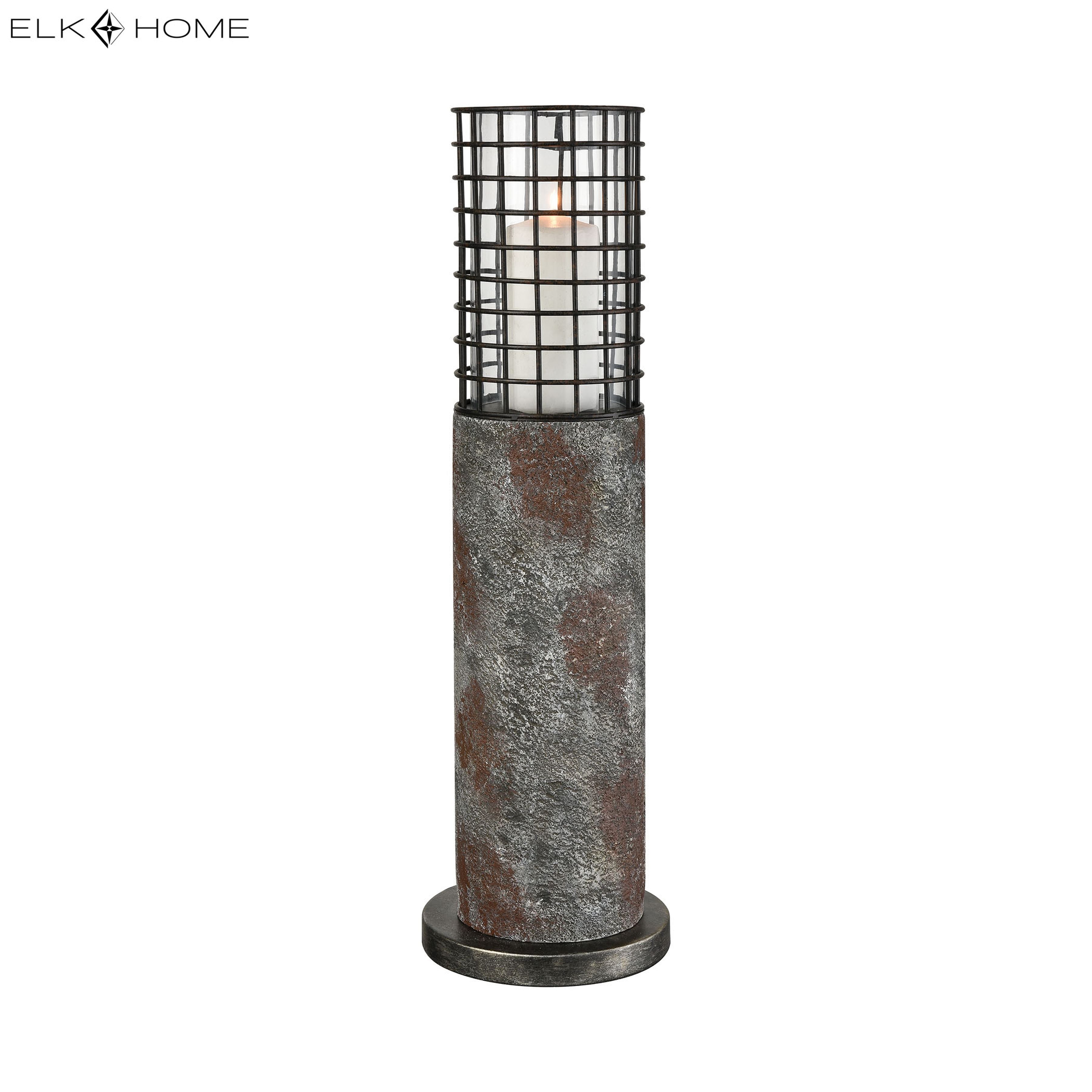 Gendarme Outdoor Candleholder - Weathered Stone