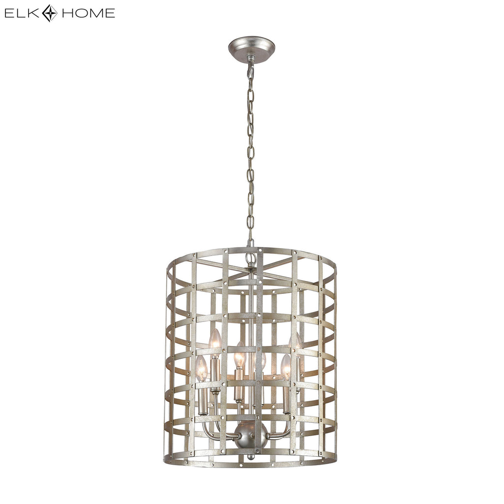 Panjandrum 18'' Wide 4-Light Chandelier - Silver Leaf