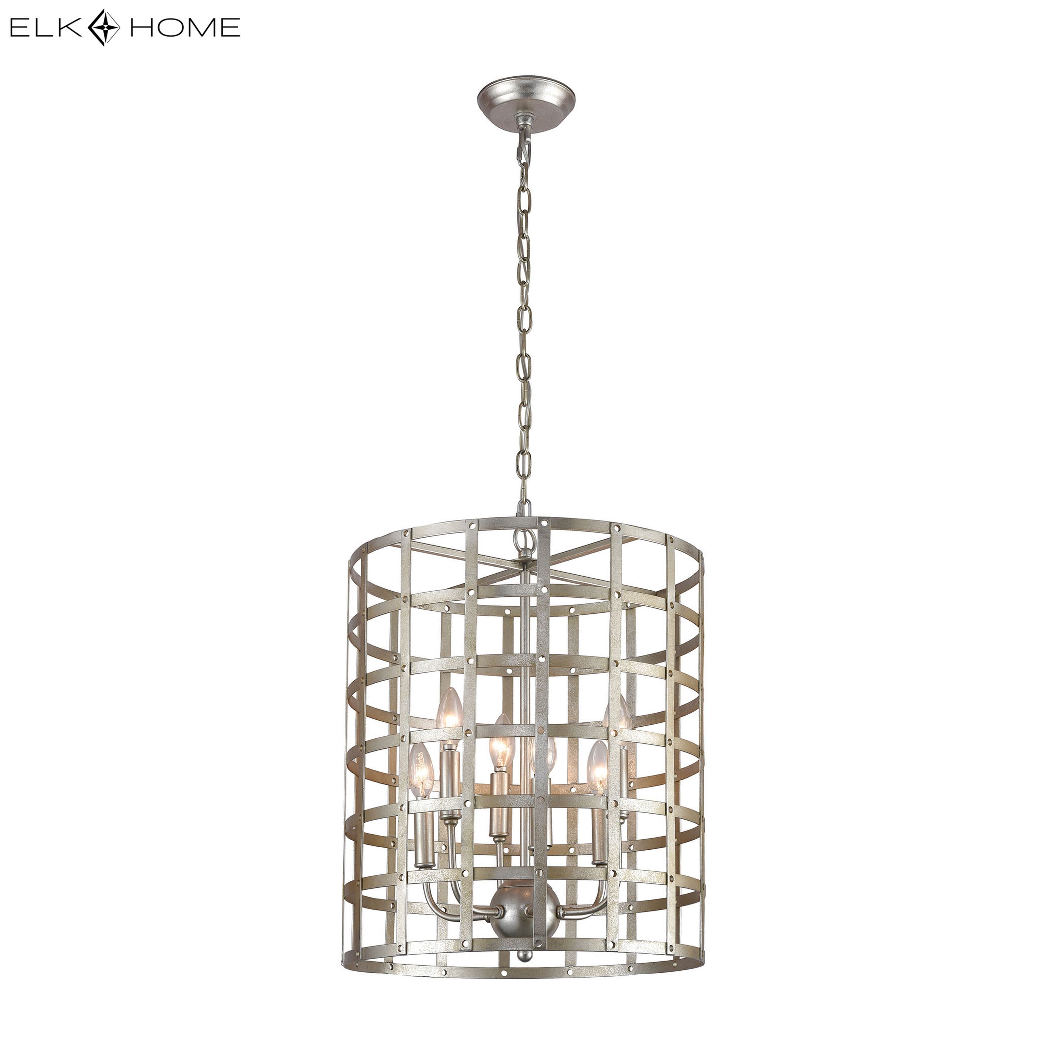 Panjandrum 18'' Wide 4-Light Chandelier - Silver Leaf