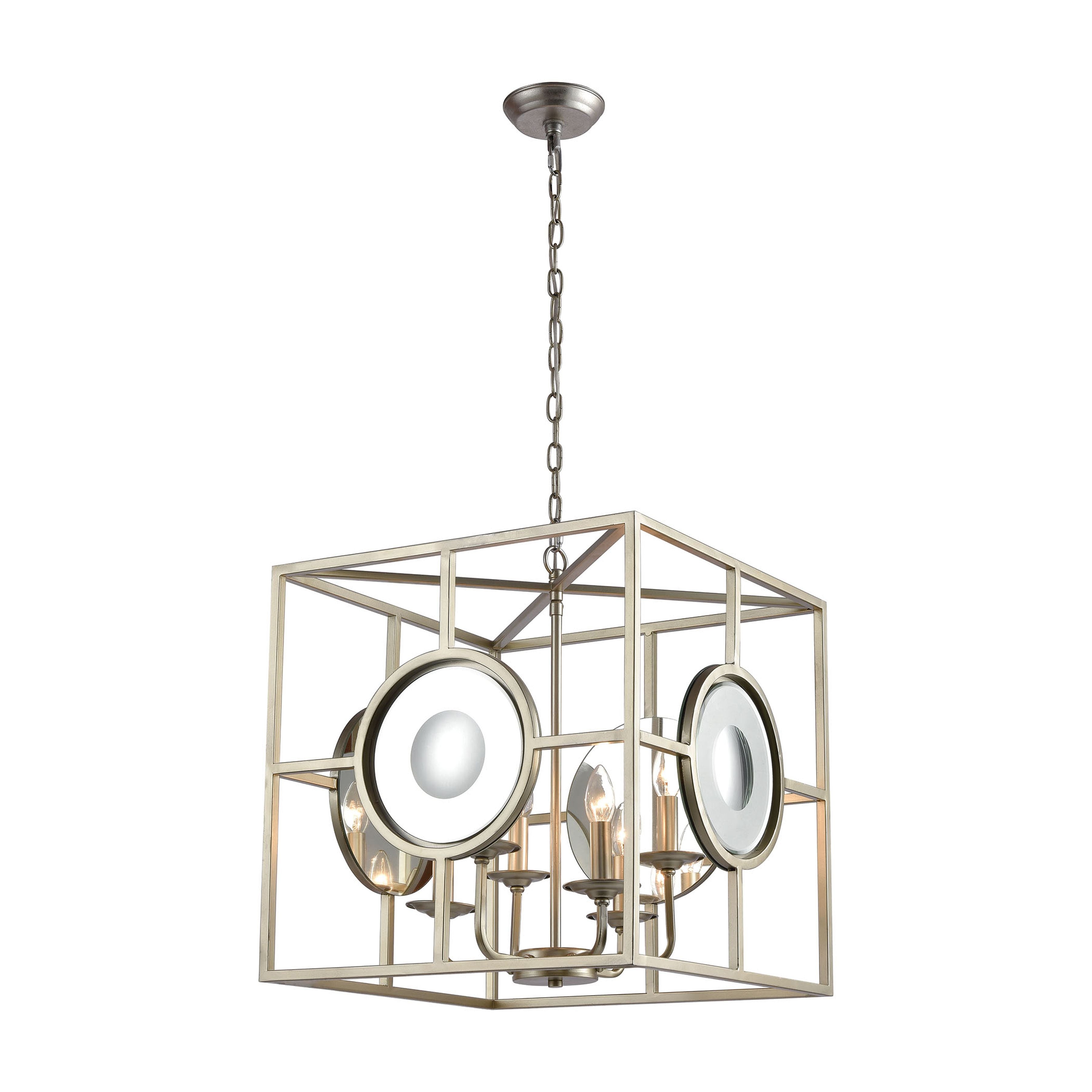 Magnitude 20'' Wide 4-Light Chandelier - Silver Leaf