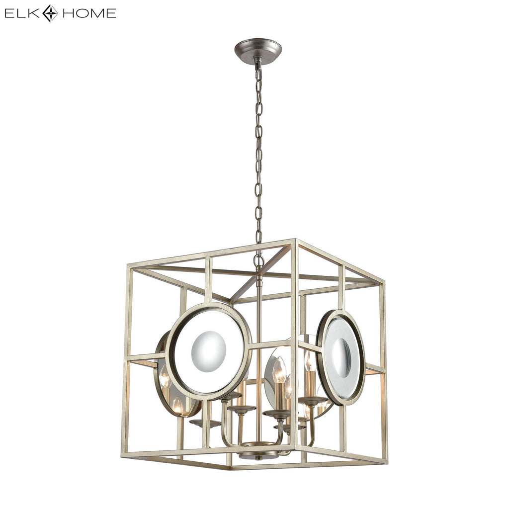 Magnitude 20'' Wide 4-Light Chandelier - Silver Leaf