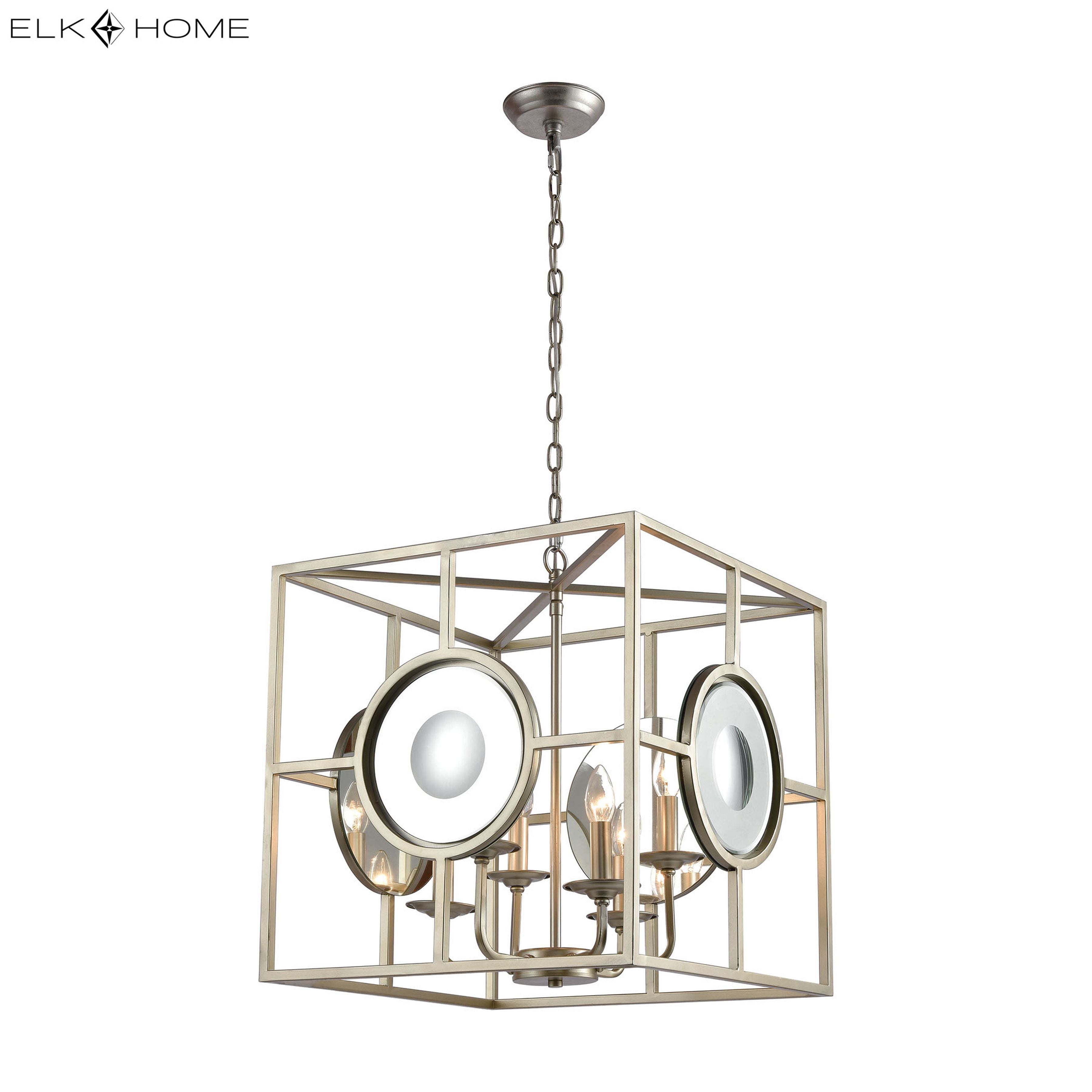 Magnitude 20'' Wide 4-Light Chandelier - Silver Leaf