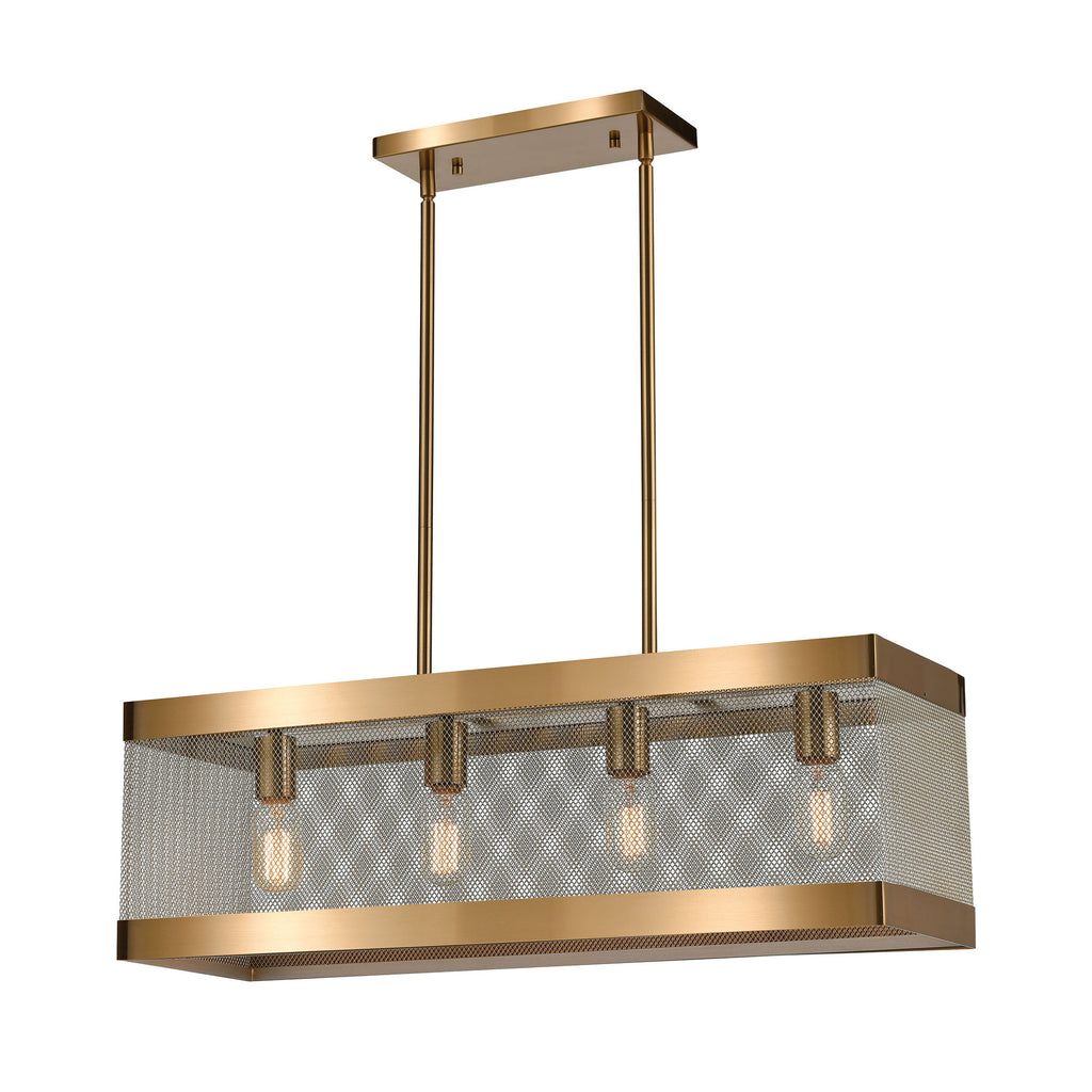 Line in the Sand 28'' Wide 4-Light Chandelier - Satin Brass