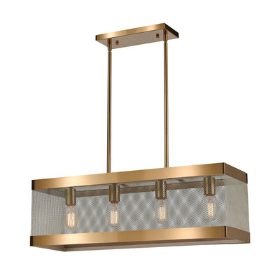 Line in the Sand 28'' Wide 4-Light Chandelier - Satin Brass