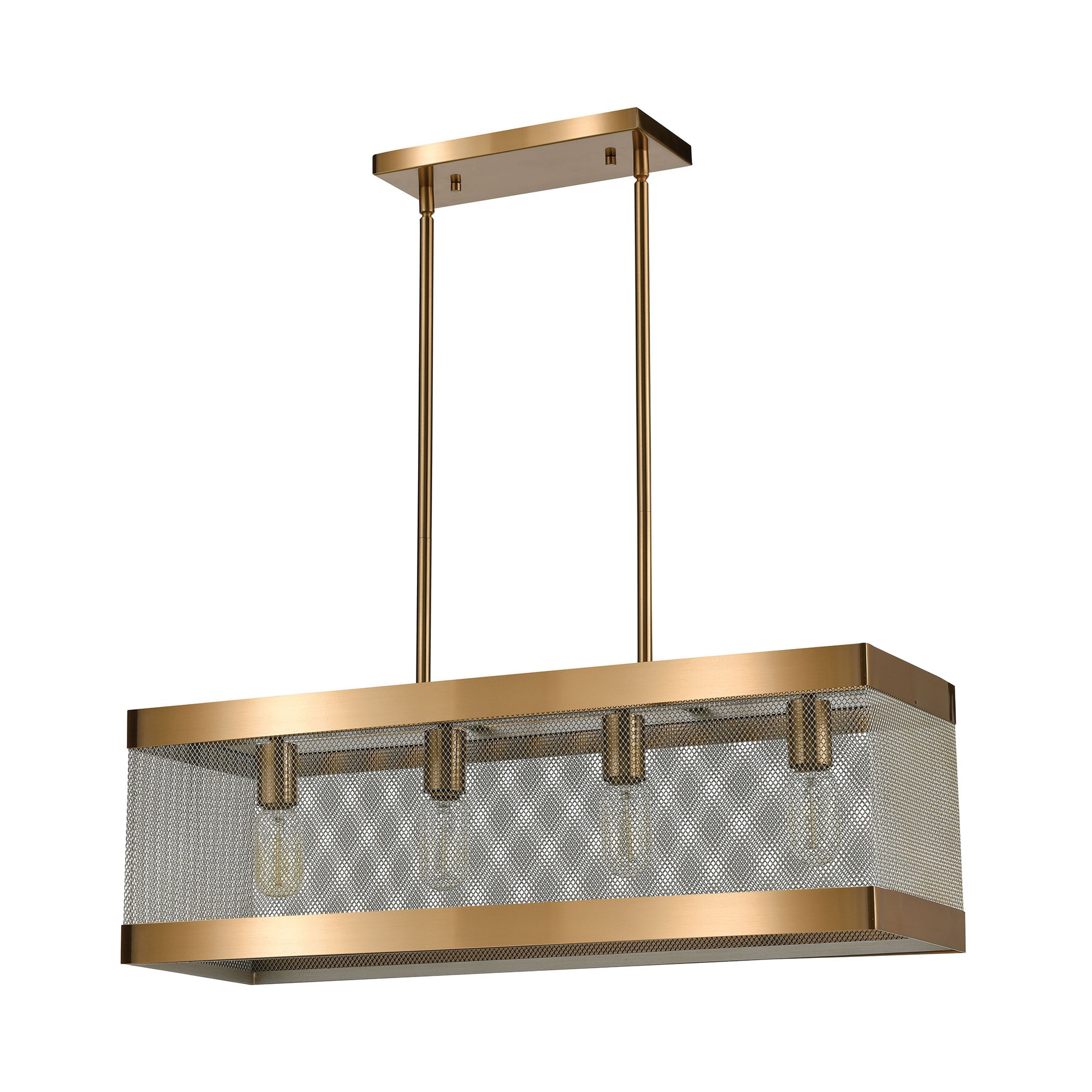 Line in the Sand 28'' Wide 4-Light Chandelier - Satin Brass