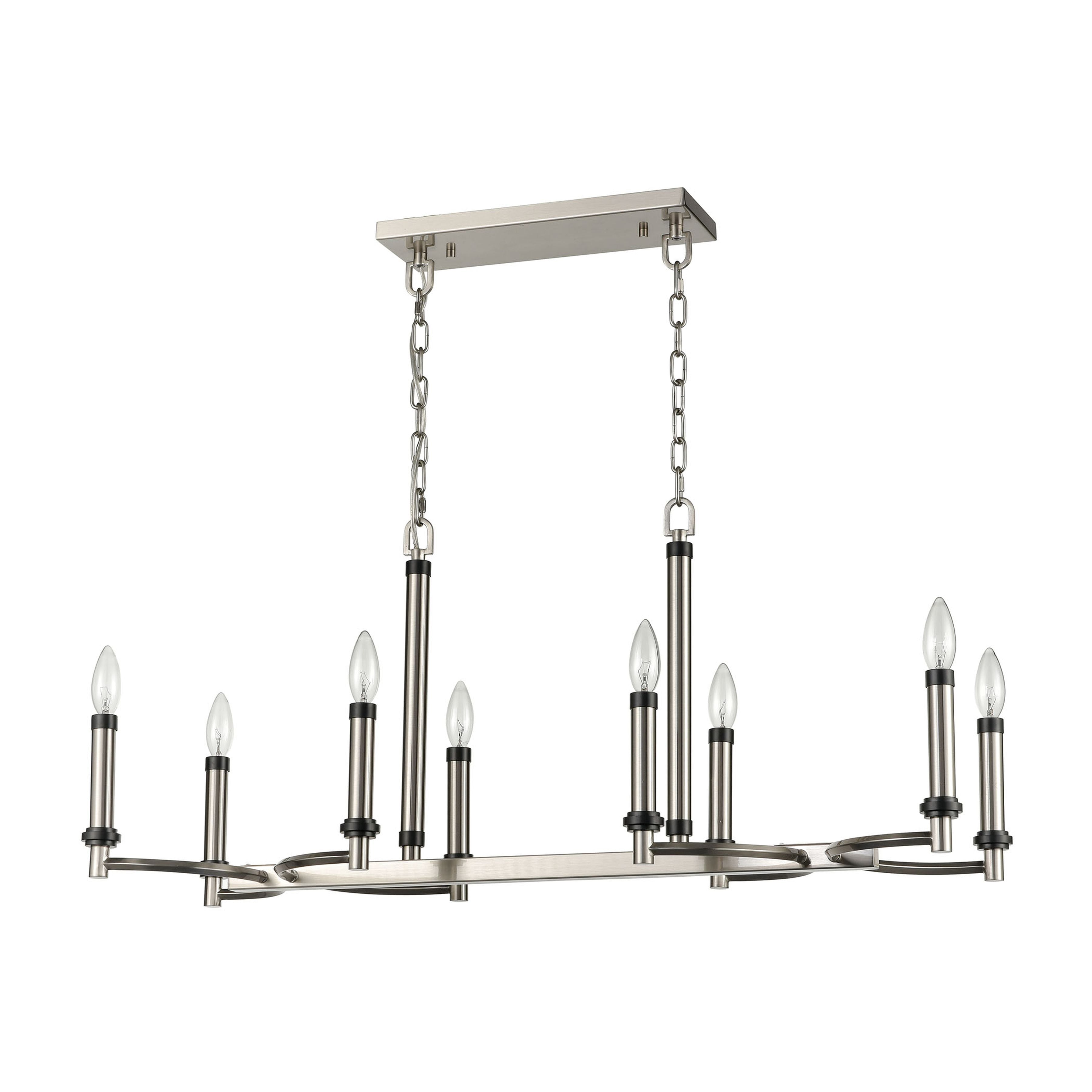 Sunsphere 36'' Wide 8-Light Chandelier - Satin Nickel