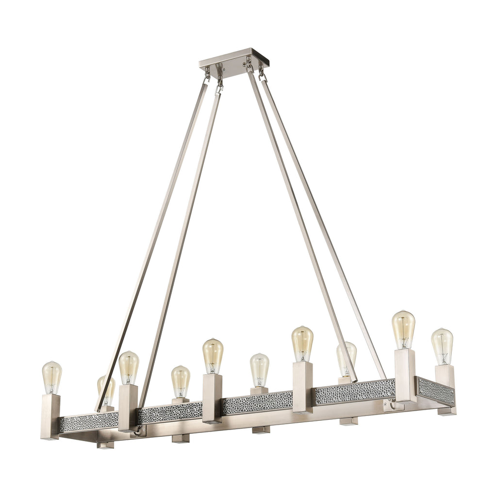 Impression 47'' Wide 10-Light Linear Chandelier - Satin Nickel