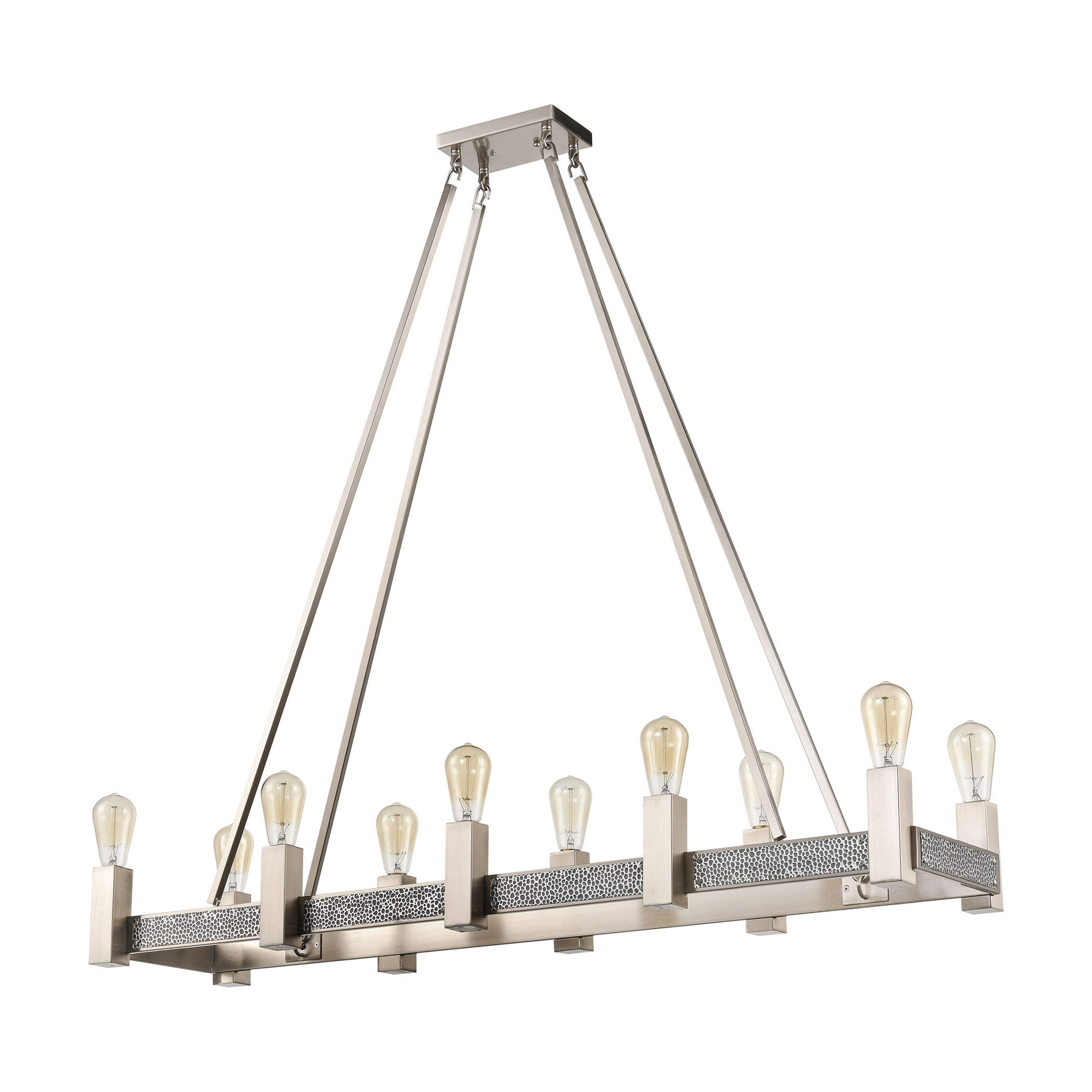 Impression 47'' Wide 10-Light Linear Chandelier - Satin Nickel
