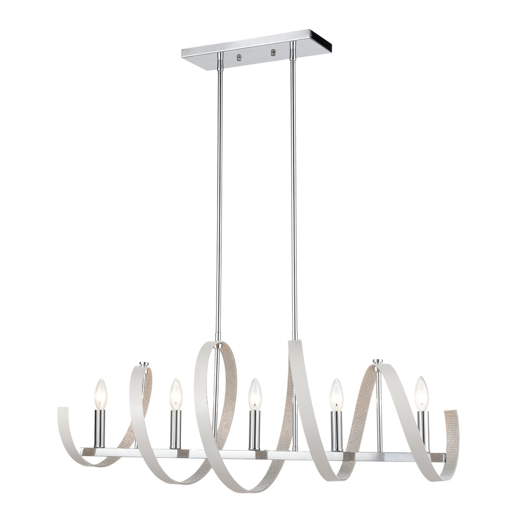 Venue 36'' Wide 5-Light Linear Chandelier - Chrome