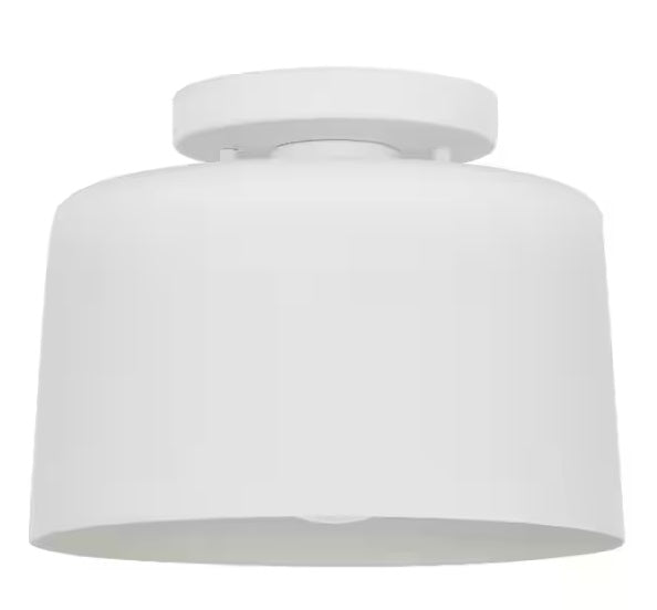 10'' Wide 1-Light Semi Flush Mount - Matte White