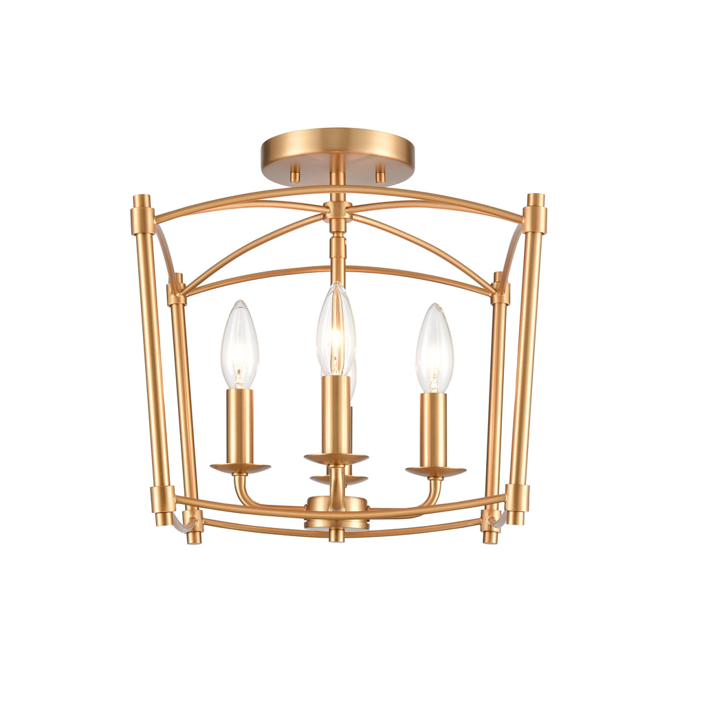 12'' Wide 4-Light Flush Mount - Brushed Gold