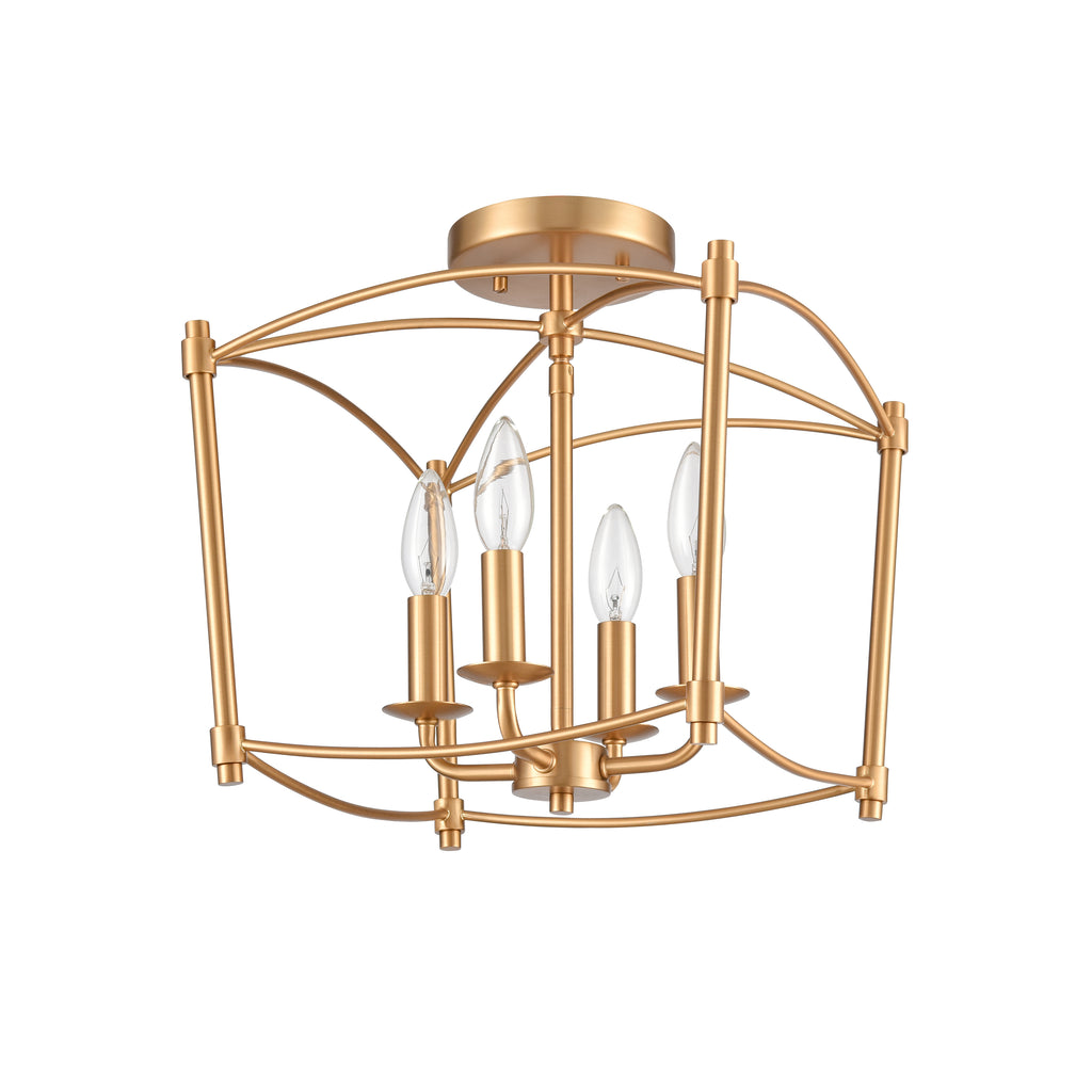 12'' Wide 4-Light Flush Mount - Brushed Gold