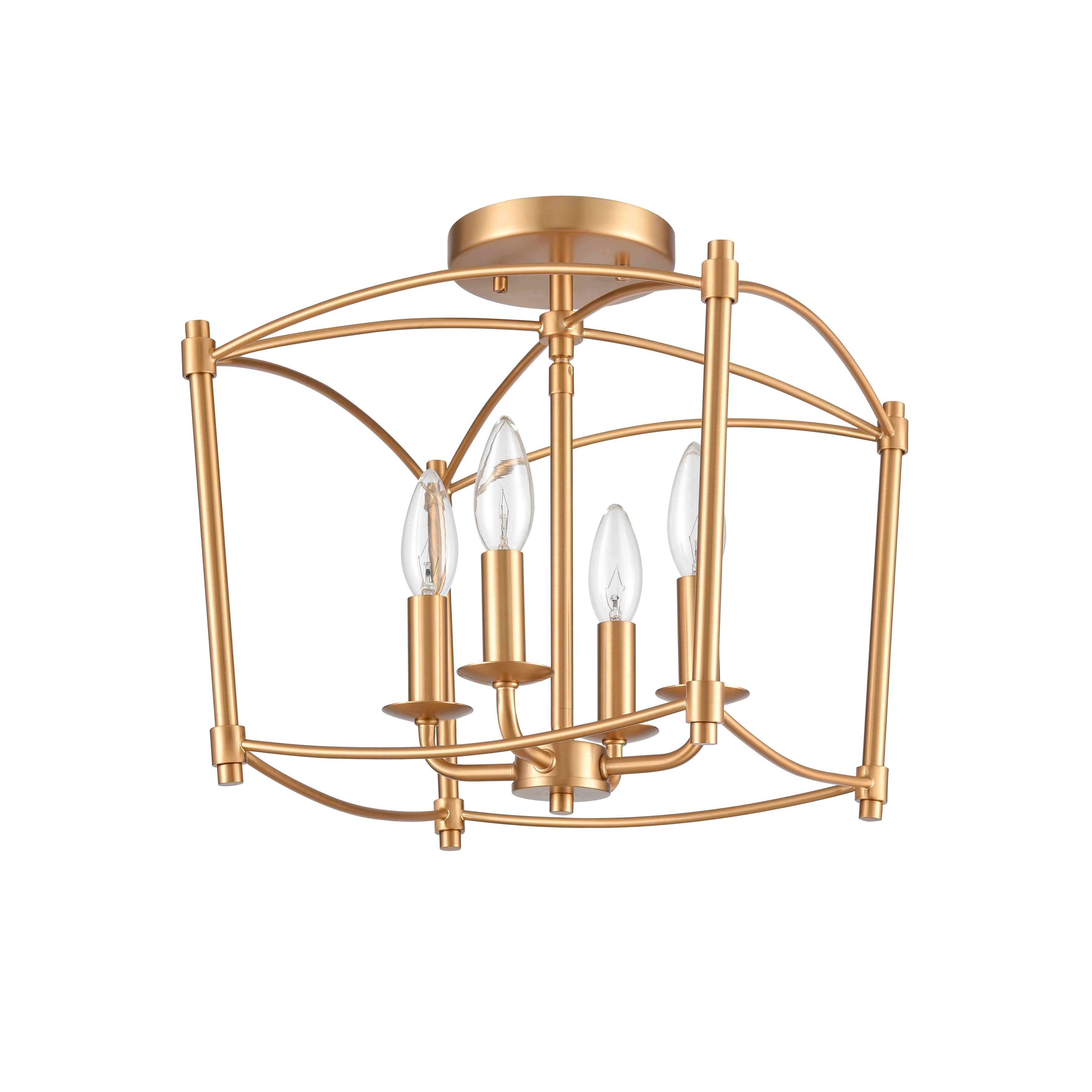 12'' Wide 4-Light Flush Mount - Brushed Gold