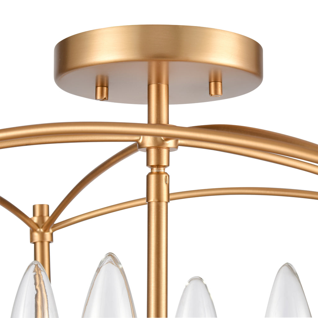 12'' Wide 4-Light Flush Mount - Brushed Gold