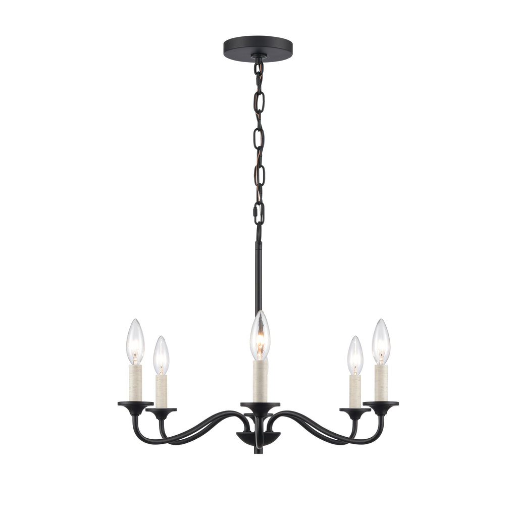 Oval 30'' Wide 6-Light Chandelier - Matte Black