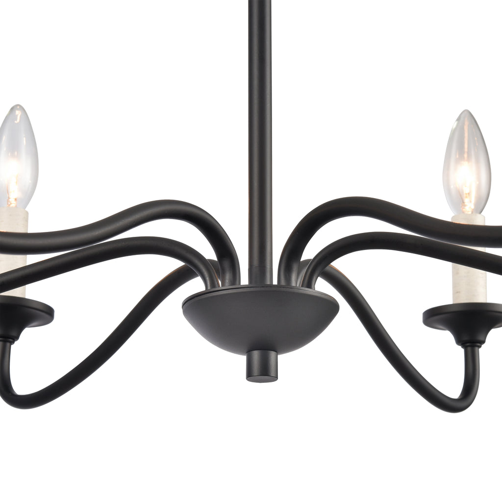 Oval 30'' Wide 6-Light Chandelier - Matte Black