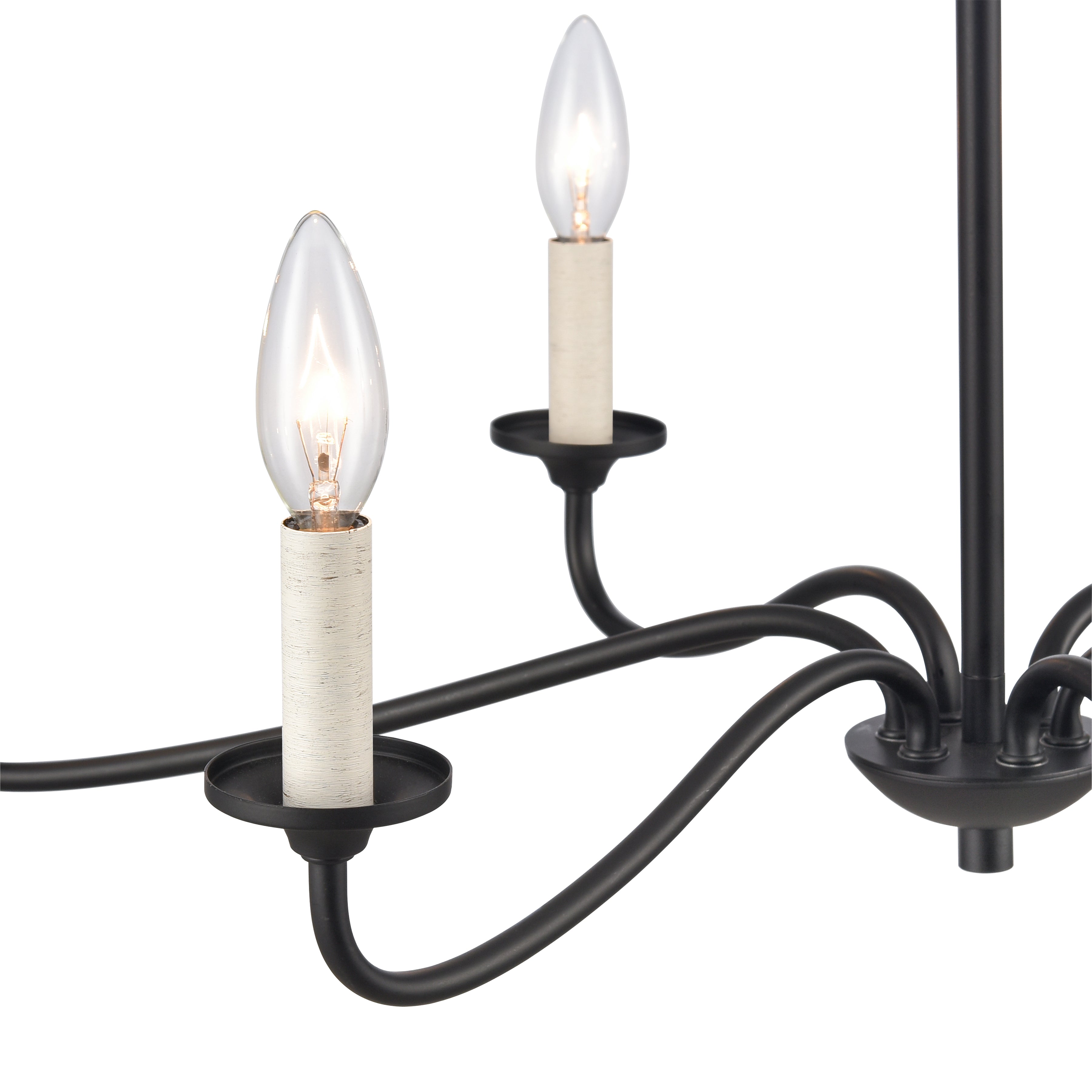 Oval 30'' Wide 6-Light Chandelier - Matte Black