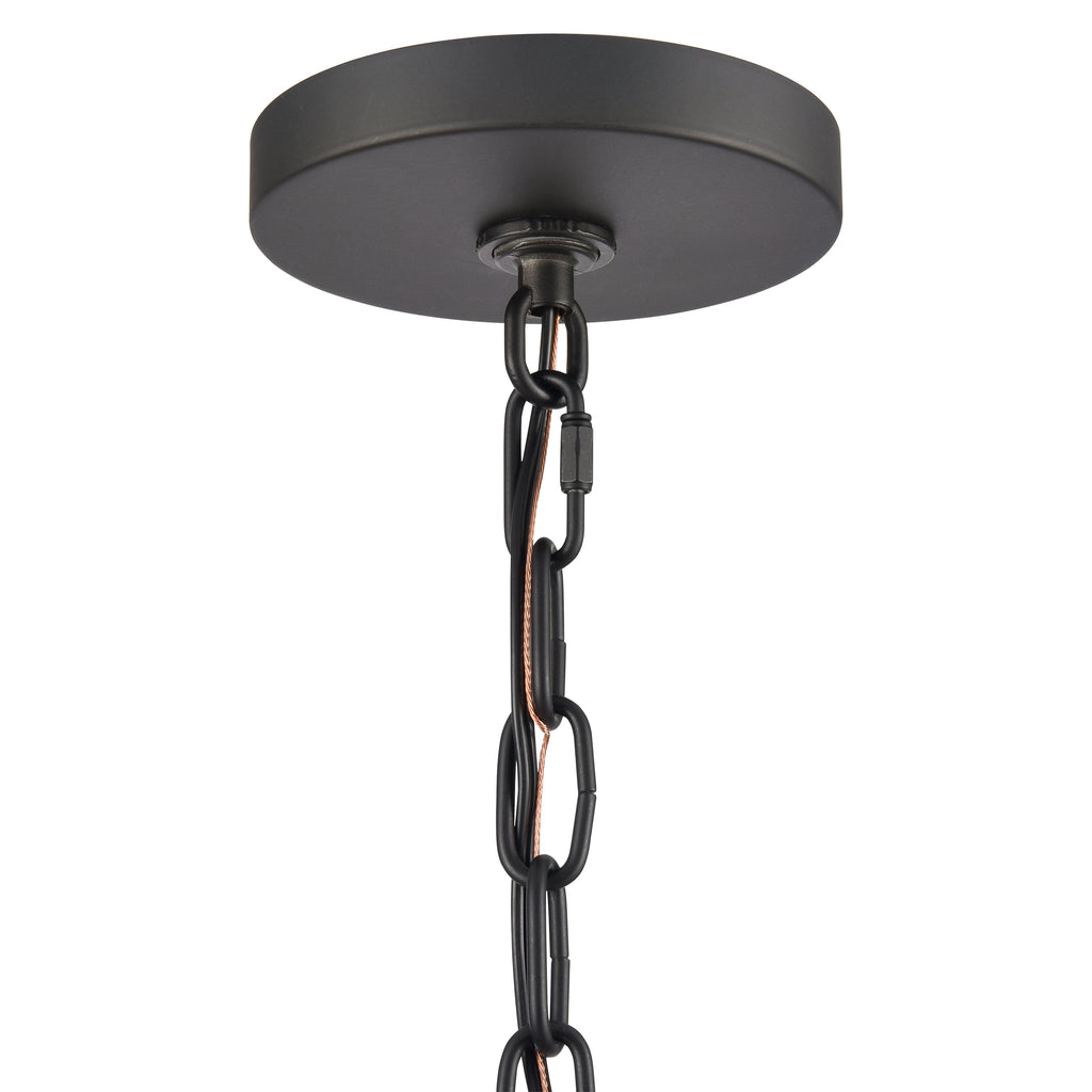 Oval 30'' Wide 6-Light Chandelier - Matte Black