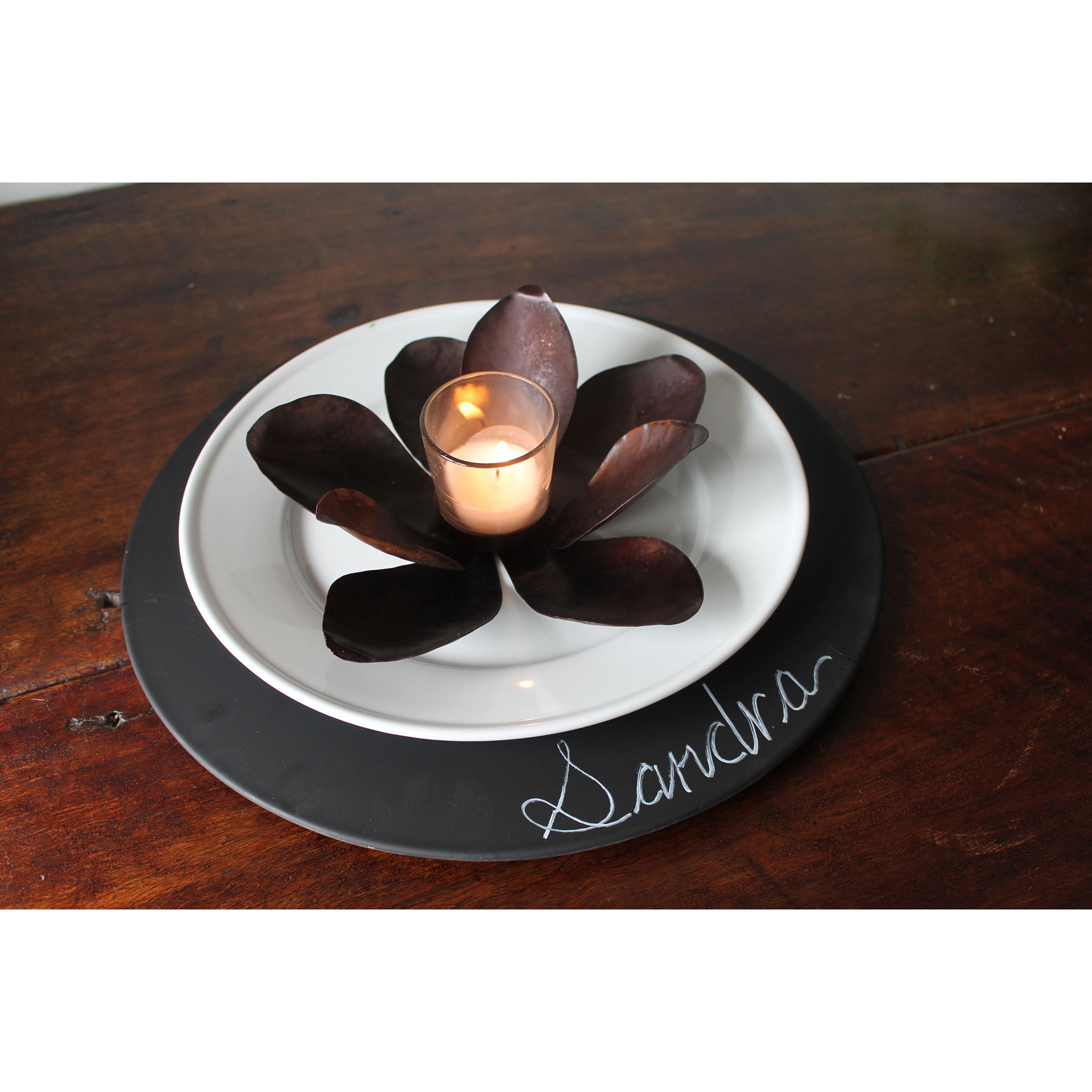Magnolia Candleholder - Set of 4 Dark Brown