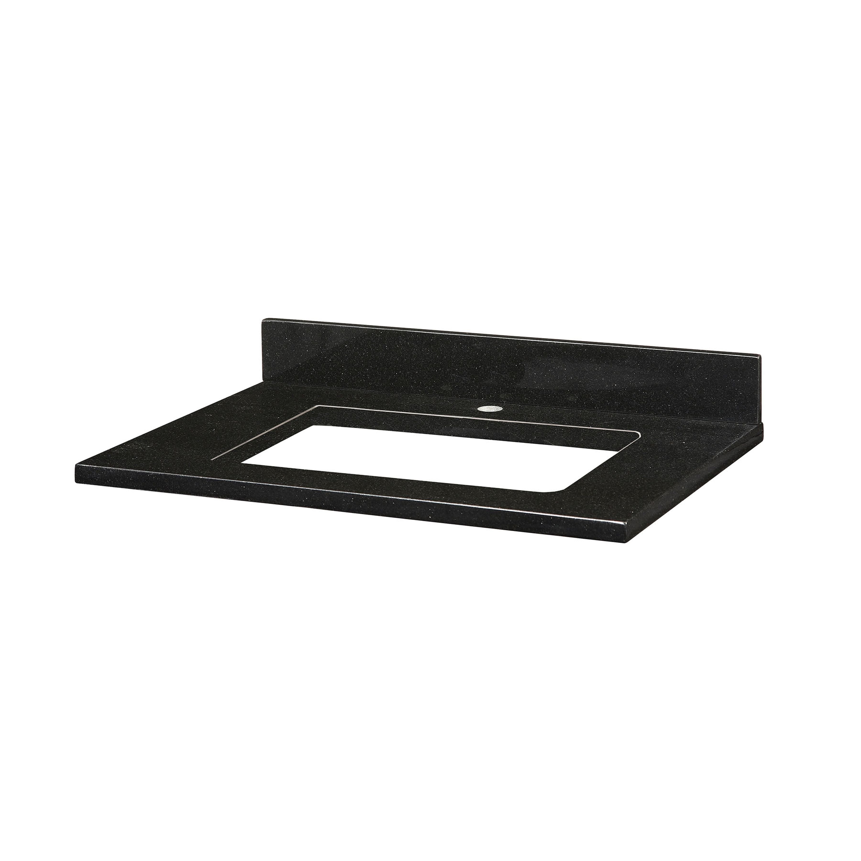 Hayes Vanity Top - Rectangular Undermount Single Faucet Hole 31'' Black Granite