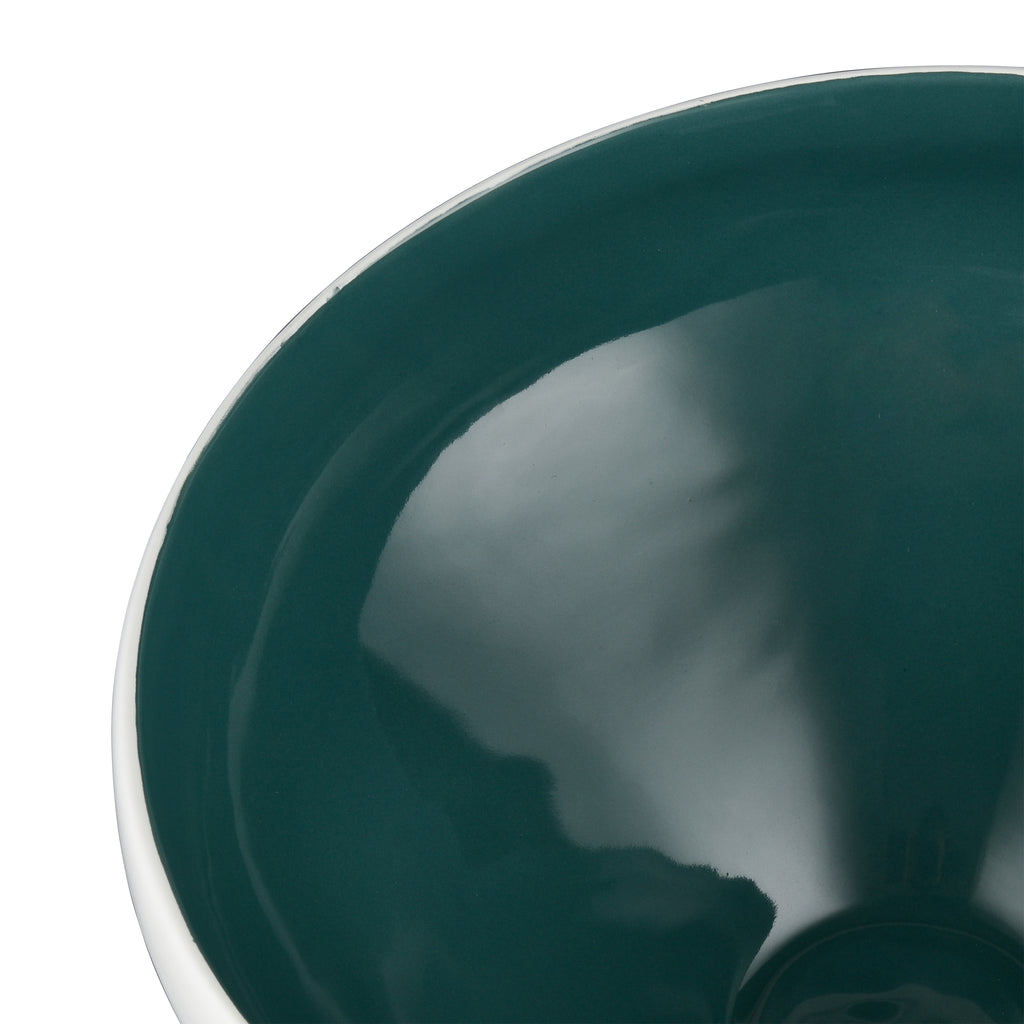 Greer Bowl - Tall White and Turquoise Glazed